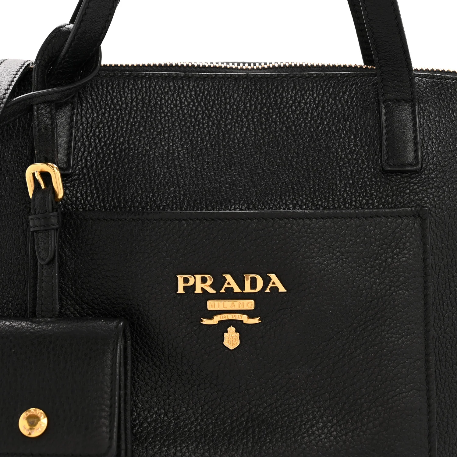Vitello Daino Pocket Small Tote Black - Image 9