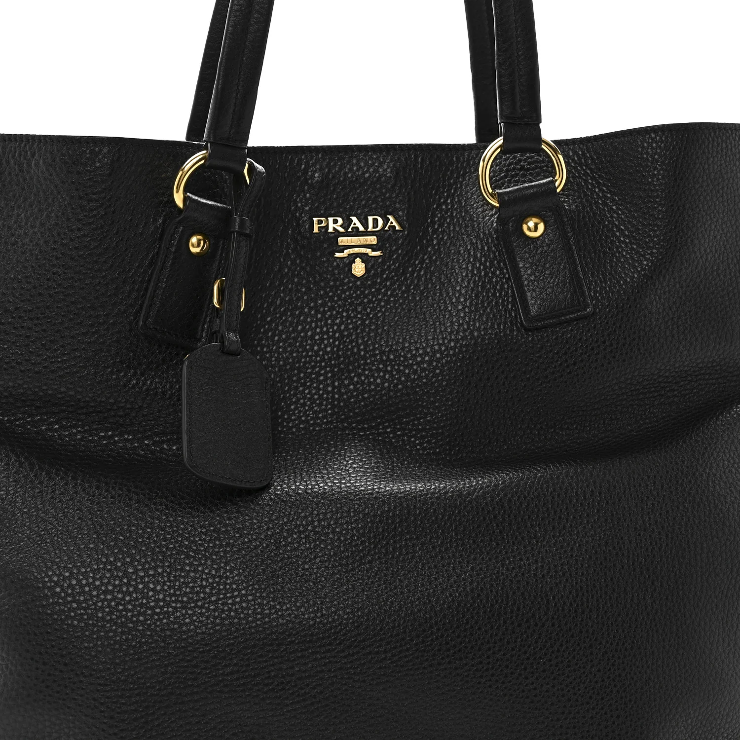 Vitello Daino Side Pocket Tote Black - Image 7