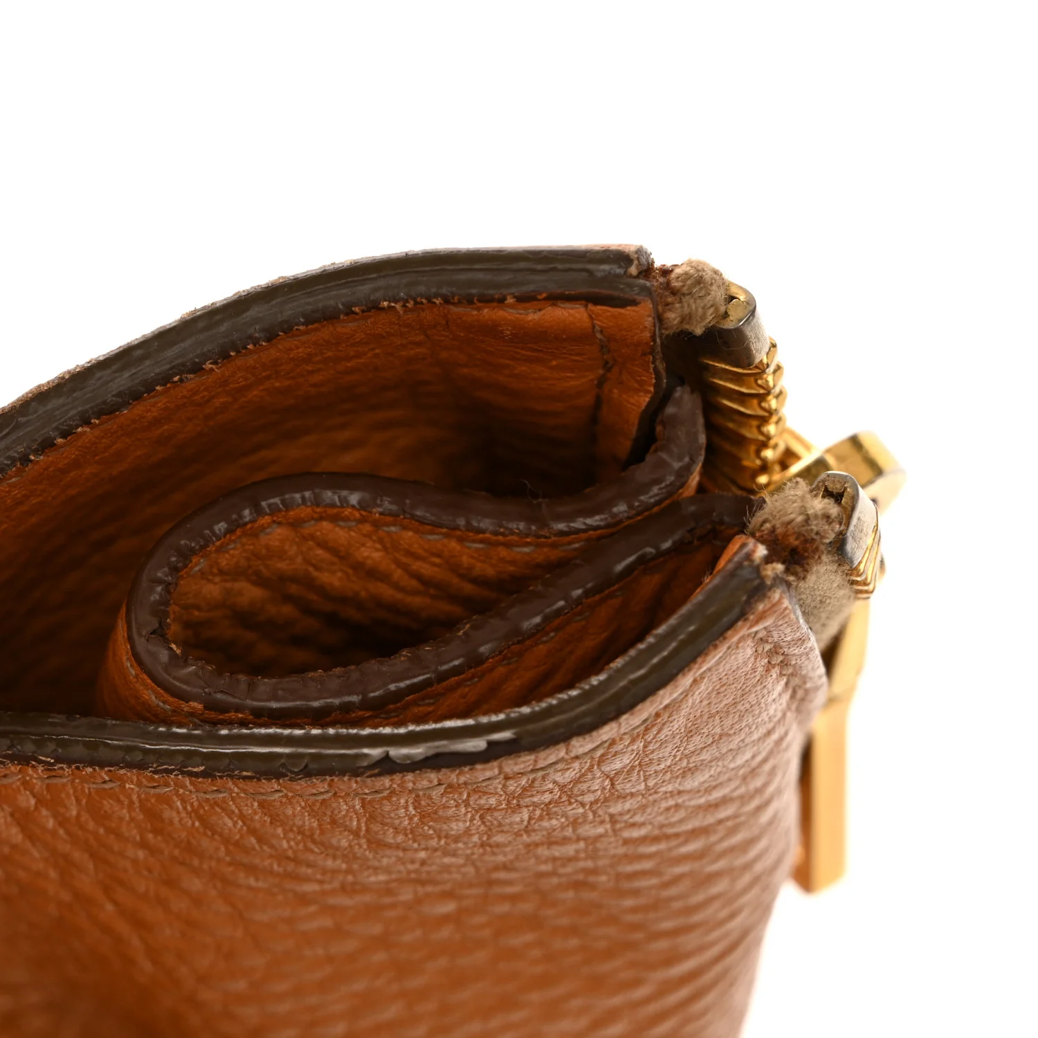 Vitello Daino Side Zip Shopper Tote Caramel - Image 13