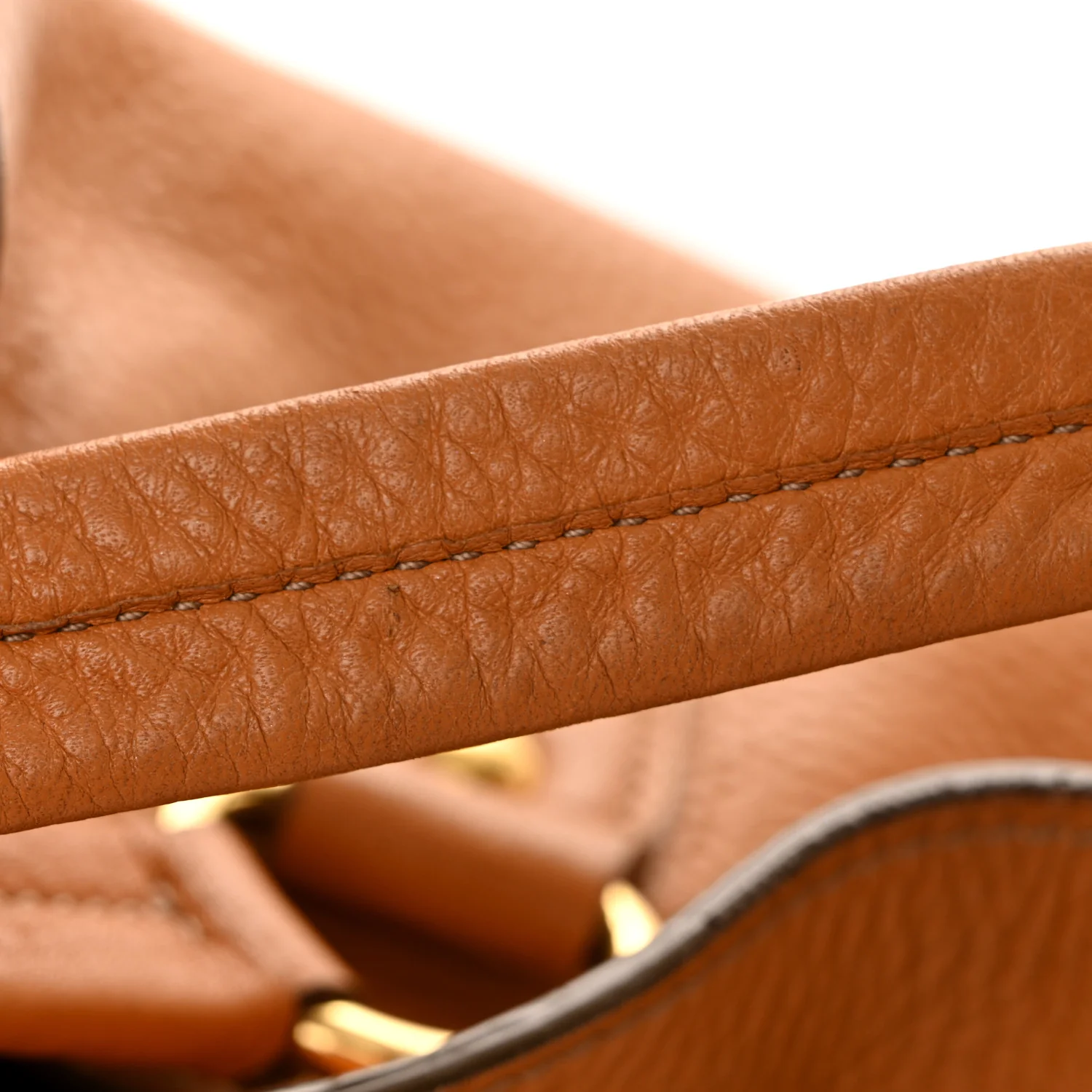 Vitello Daino Side Zip Shopper Tote Caramel - Image 15