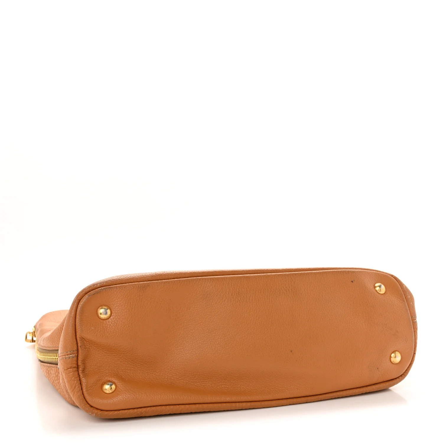 Vitello Daino Side Zip Shopper Tote Caramel - Image 4