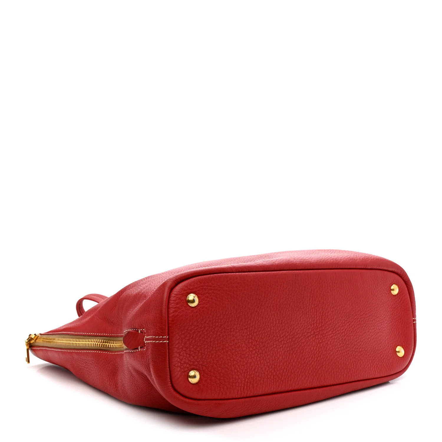 Vitello Daino Side Zip Shopper Tote Fuoco - Image 4