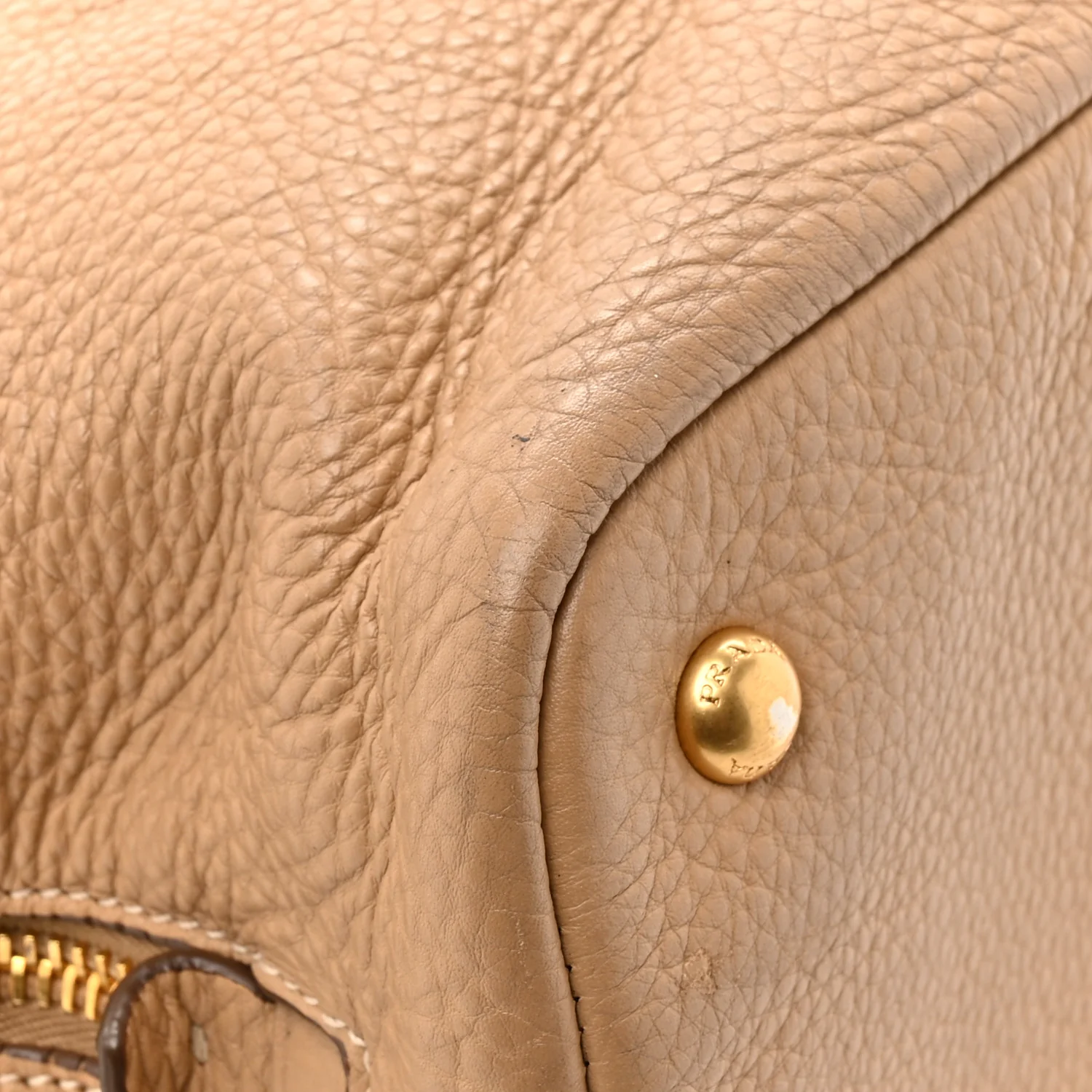 Vitello Daino Side Zip Shopper Tote Sesamo - Image 11