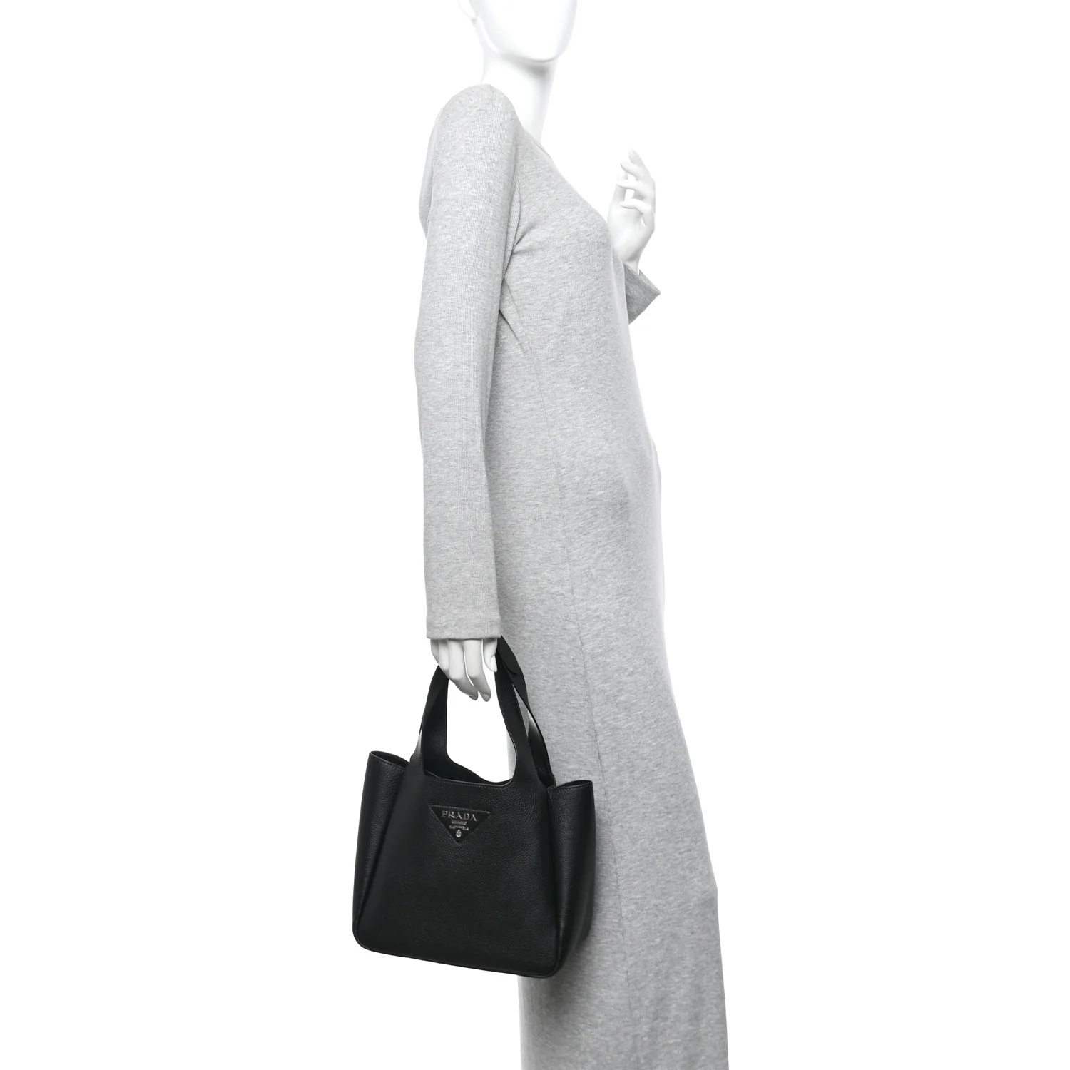 Vitello Daino Soft Medium Dynamique Tote Black - Image 2