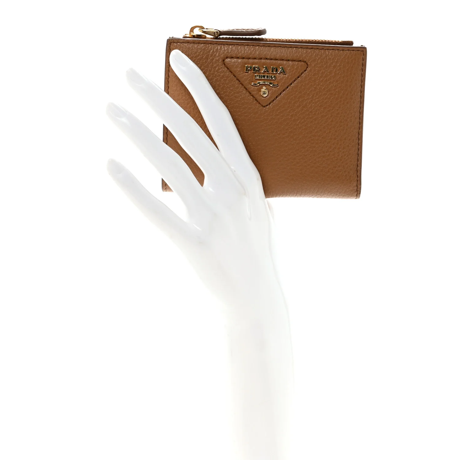 Vitello Daino Triangle Small Wallet Caramel - Image 2