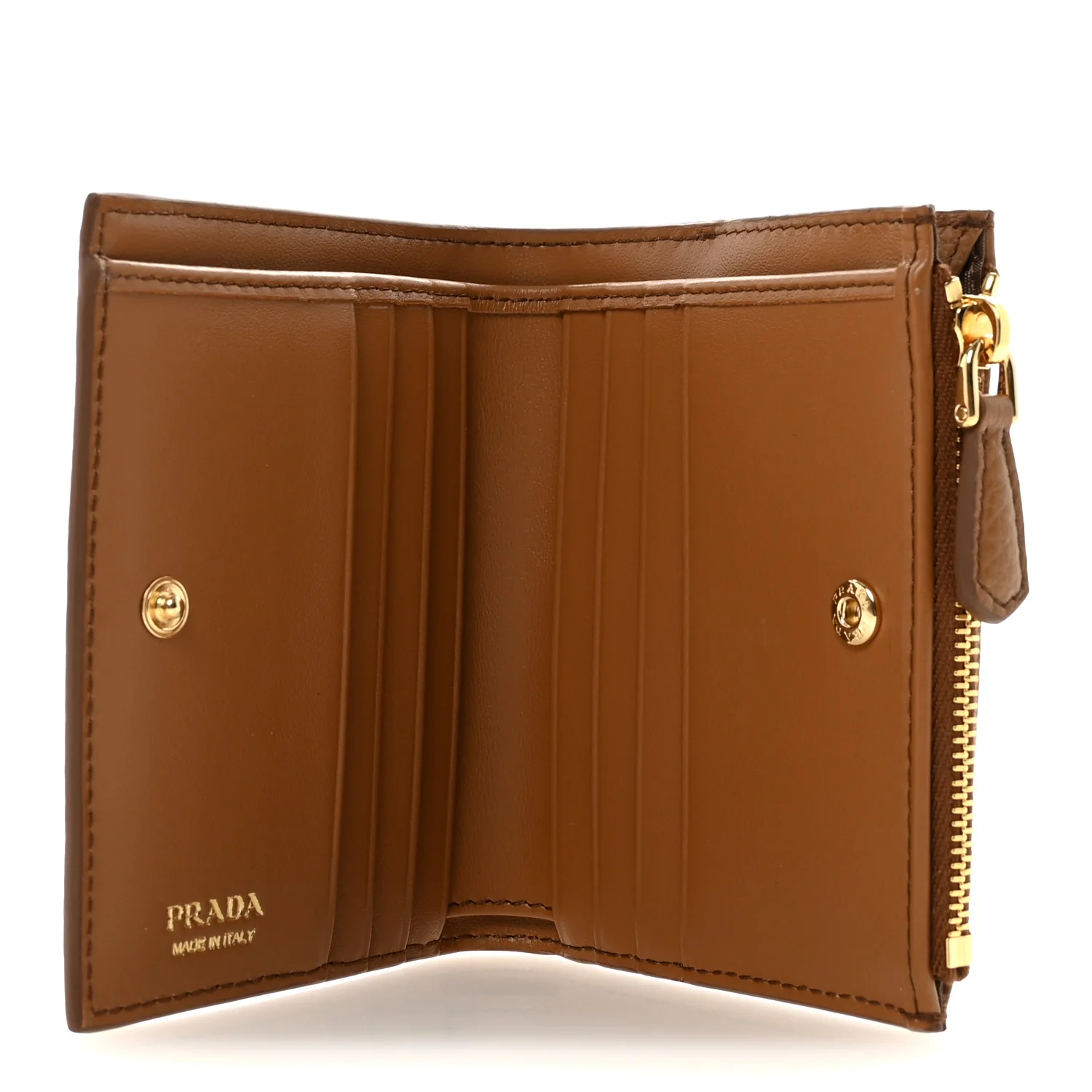 Vitello Daino Triangle Small Wallet Caramel - Image 5