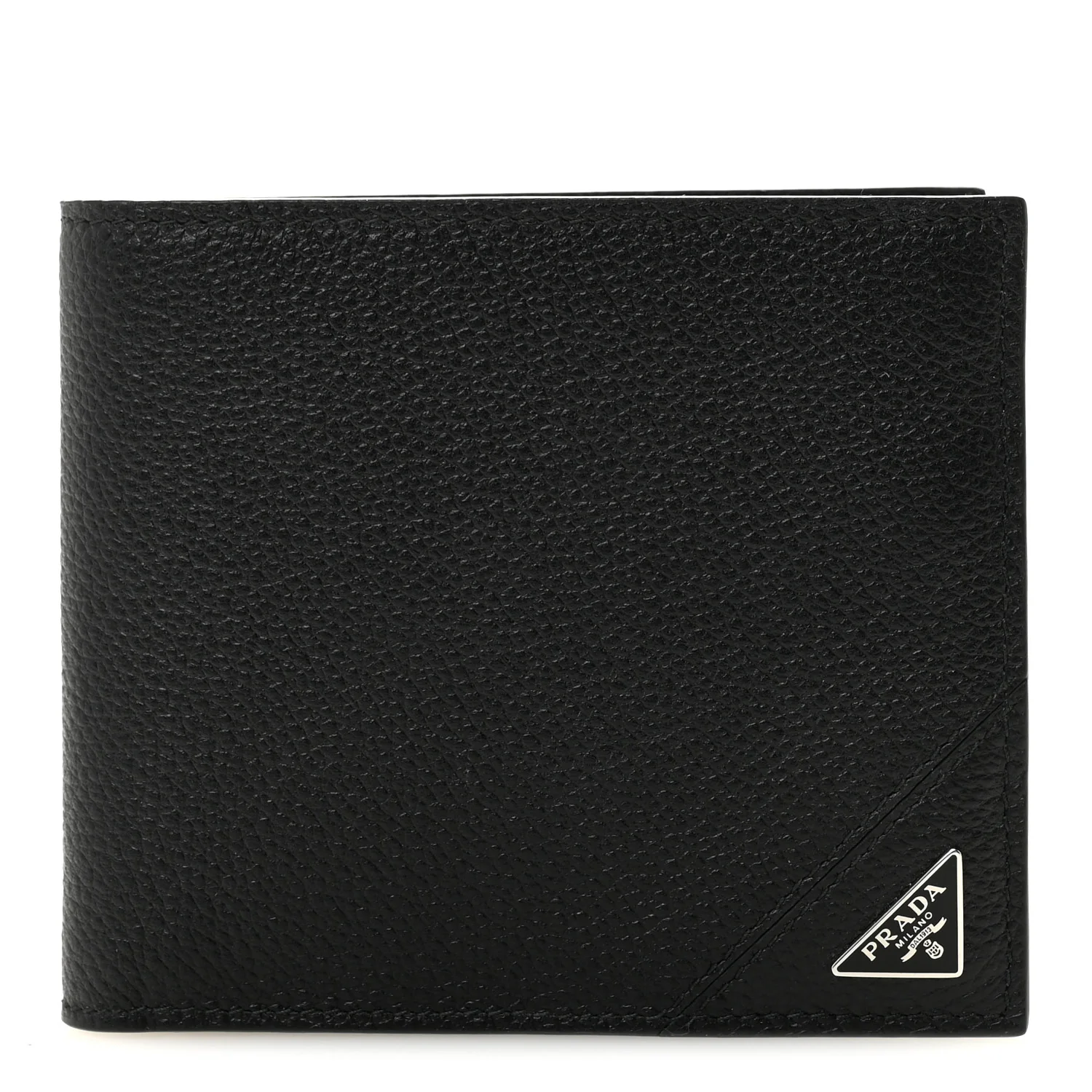 Vitello Micro Grain Bi-Fold Wallet Black