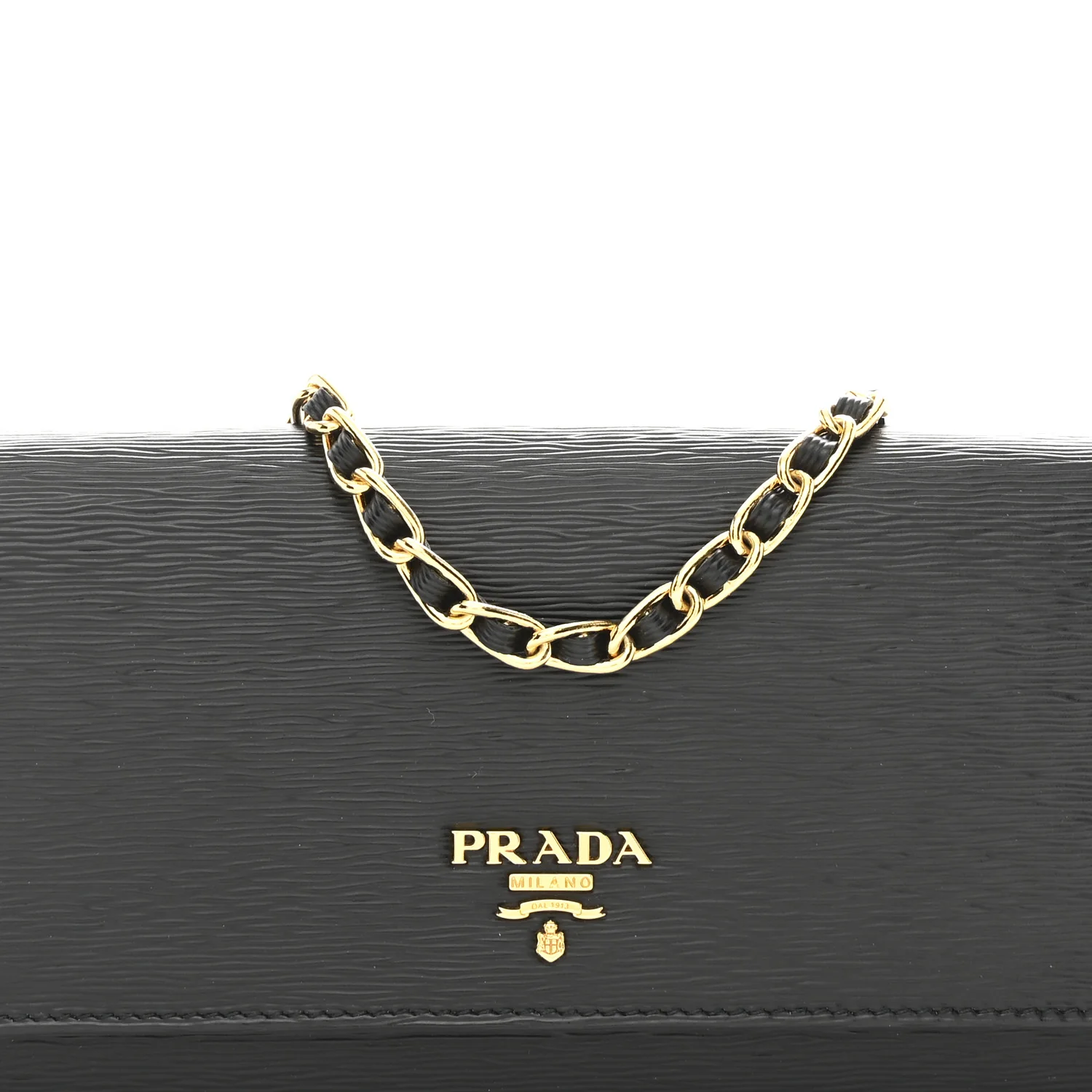 Vitello Move Metal Oro Chain Wallet Black