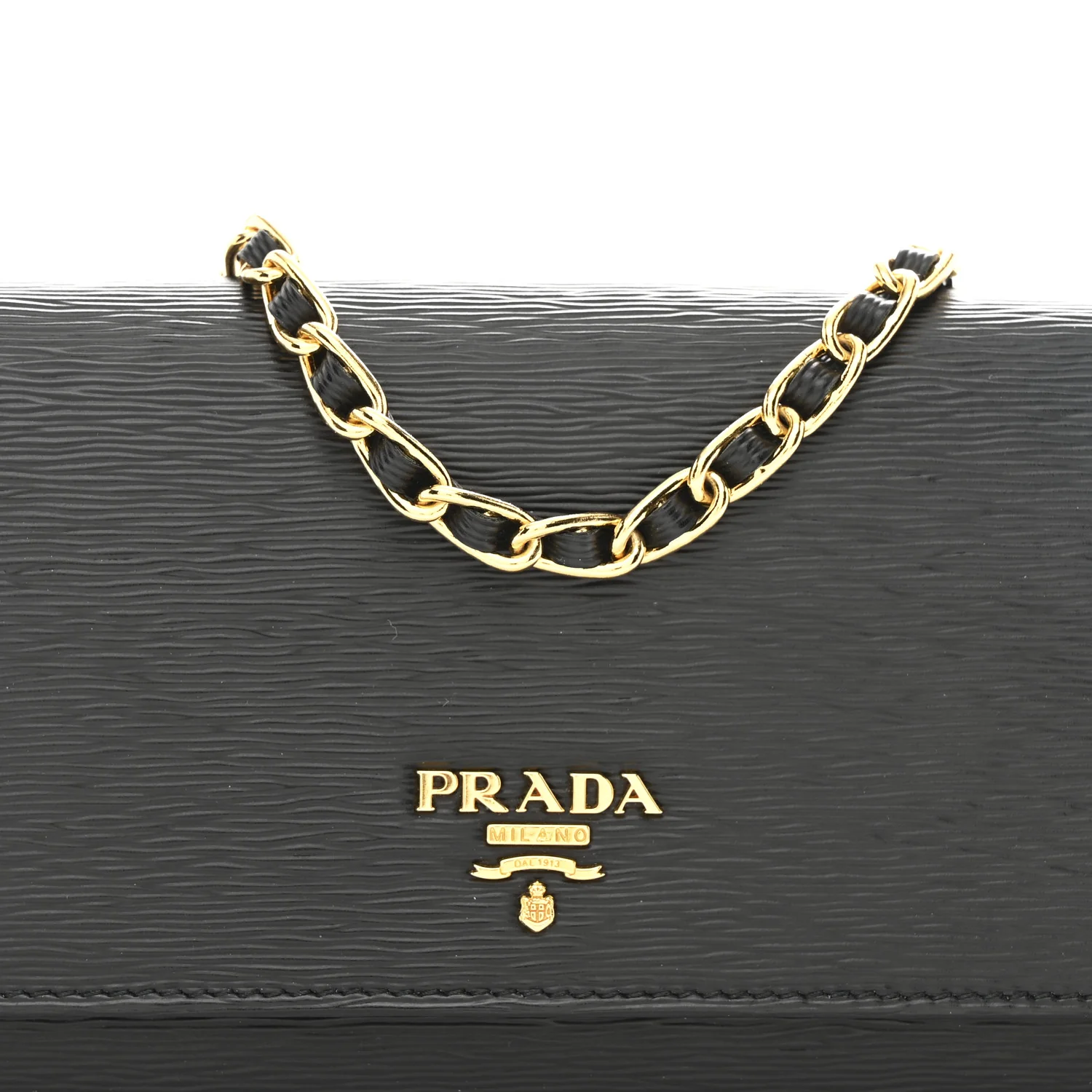 Vitello Move Metal Oro Chain Wallet Black - Image 8