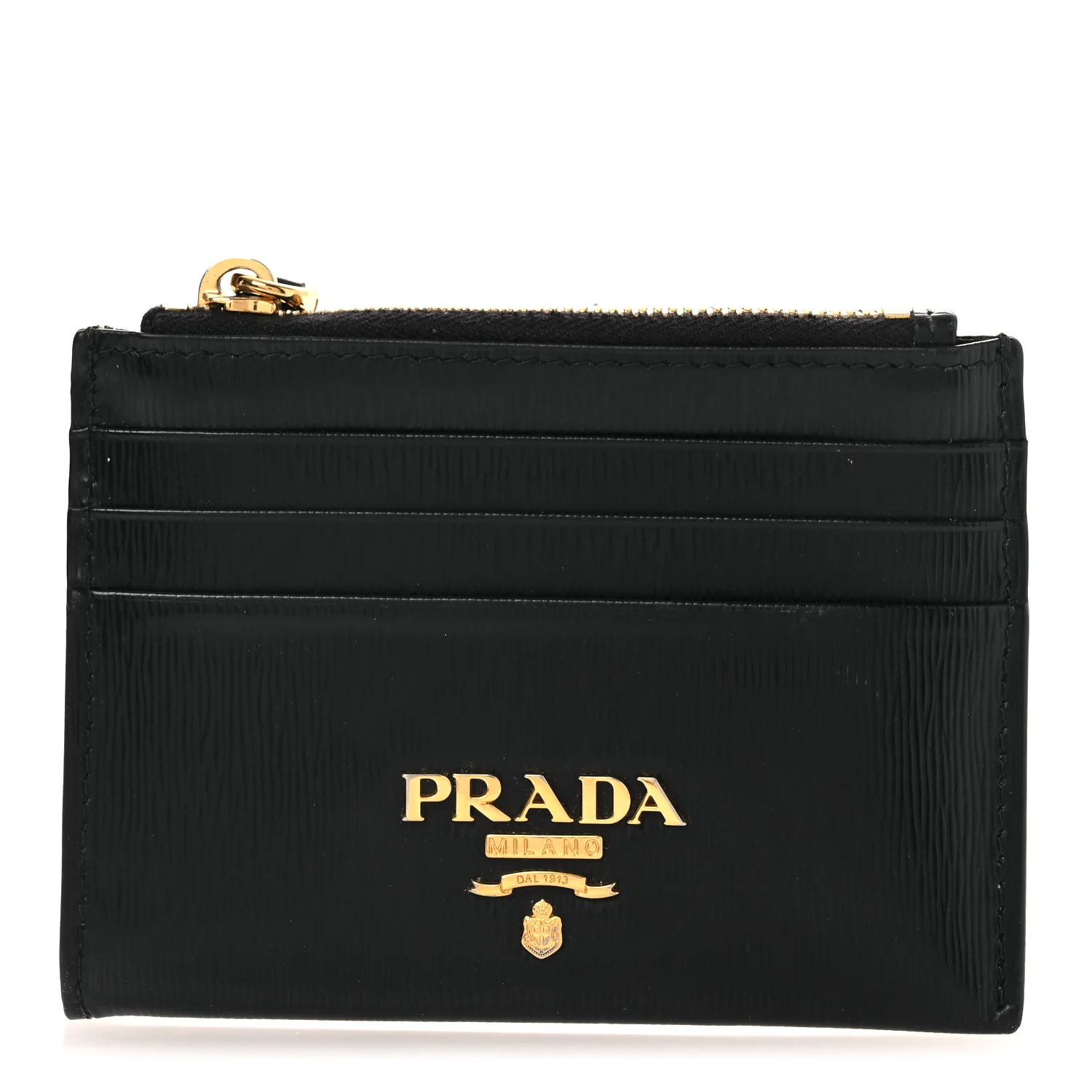 Vitello Move Zip Top Card Holder Wallet Black
