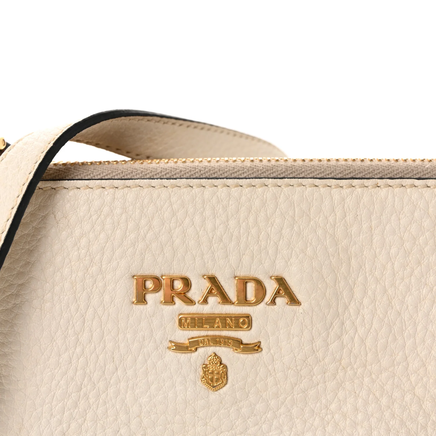 Vitello Phenix Double Zip Crossbody Bag White - Image 7