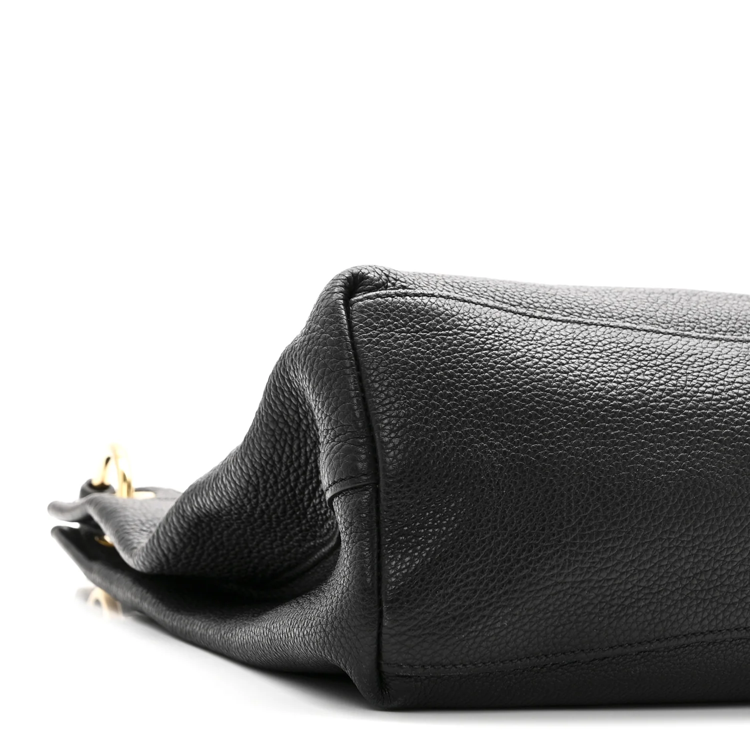 Vitello Phenix Embossed Logo Hobo Black - Image 8