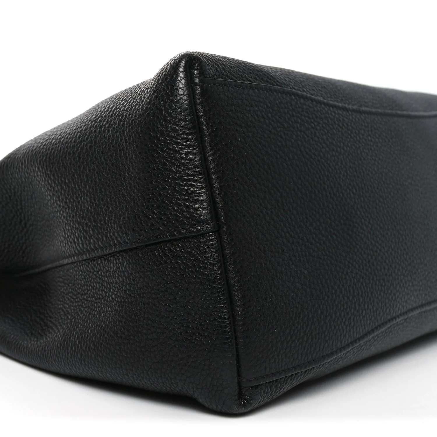 Vitello Phenix Embossed Logo Hobo Black - Image 8