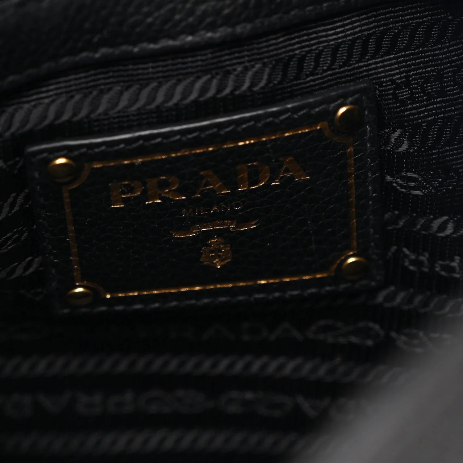 Vitello Phenix Embossed Logo Hobo Black - Image 5
