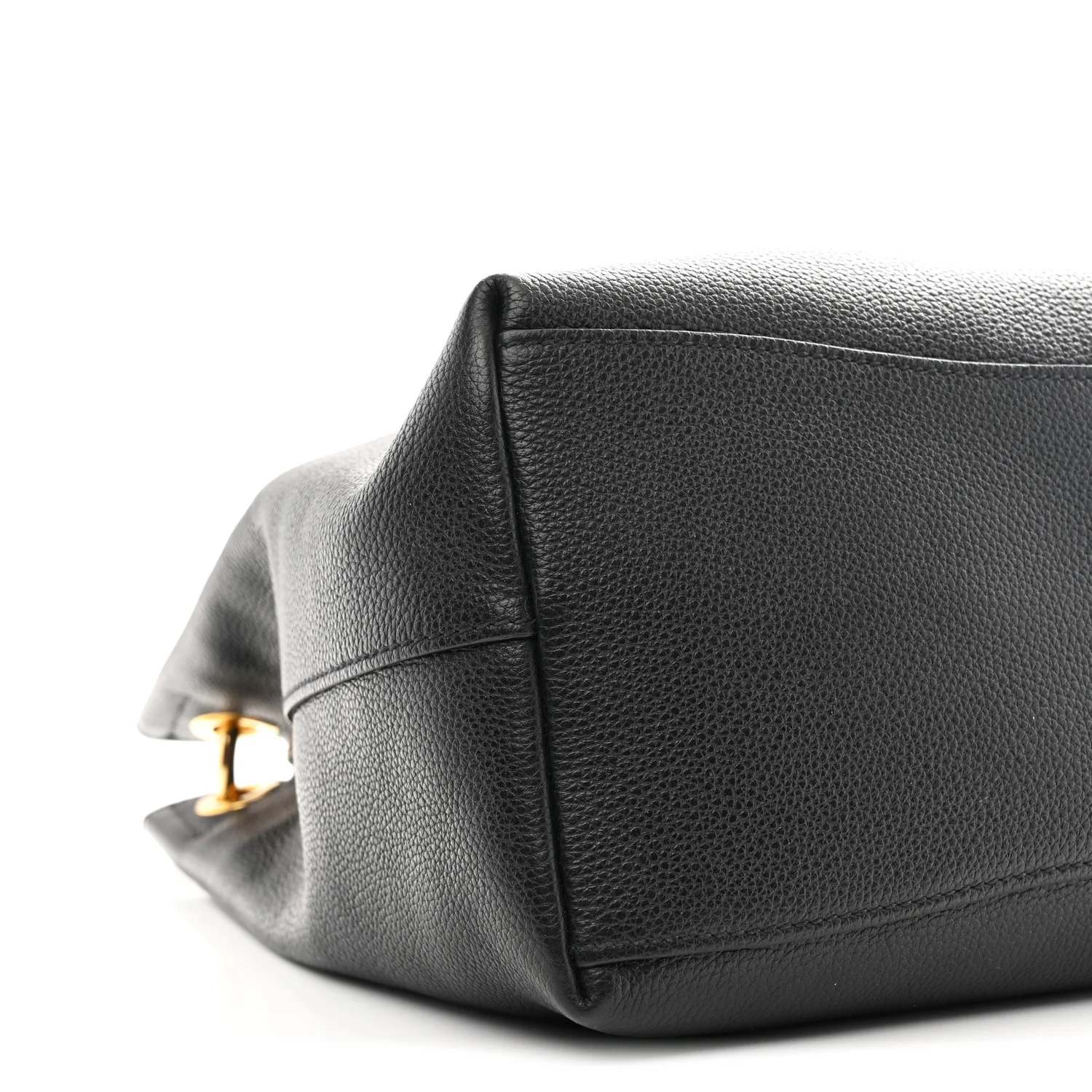 Vitello Phenix Embossed Logo Hobo Black - Image 8