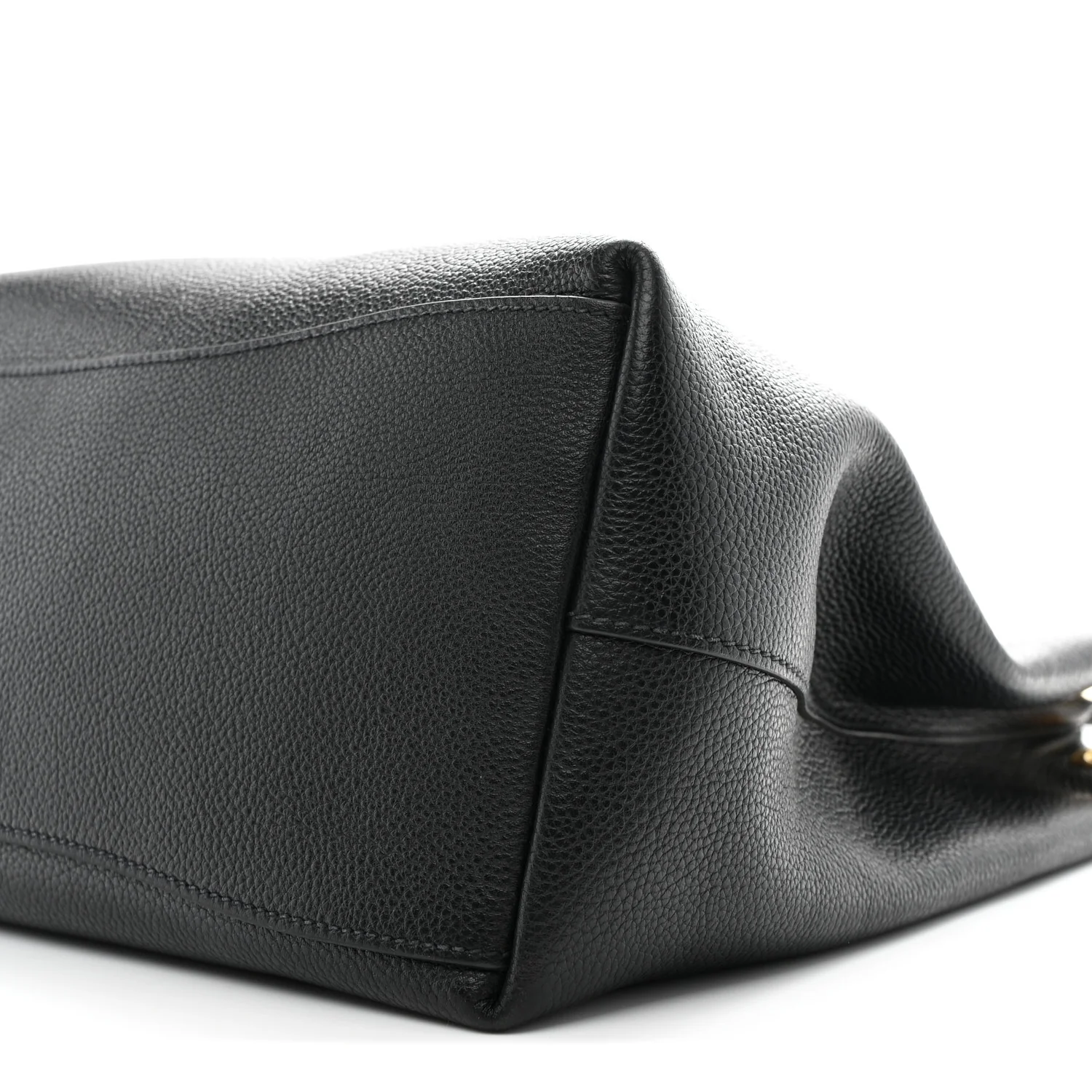 Vitello Phenix Embossed Logo Hobo Black - Image 10