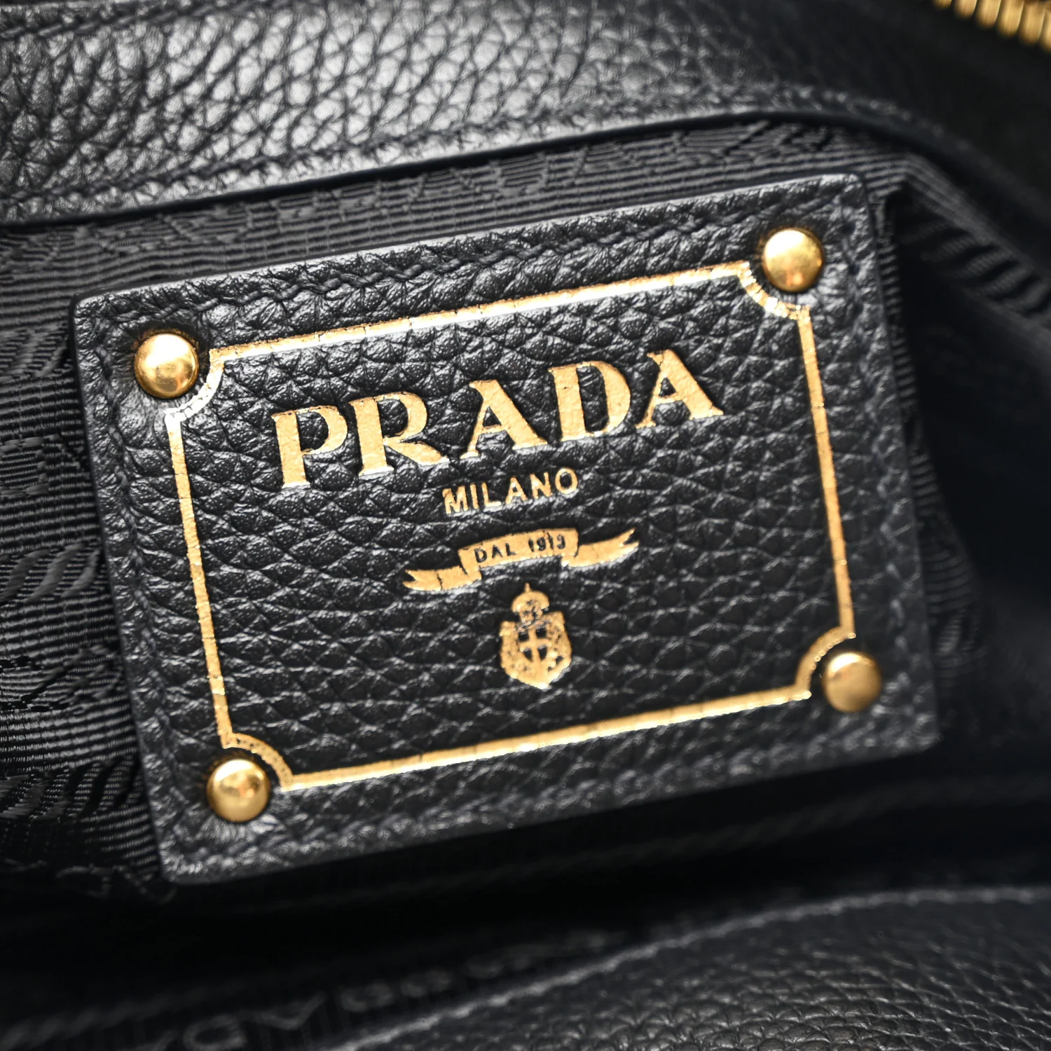 Vitello Phenix Embossed Logo Hobo Black - Image 6