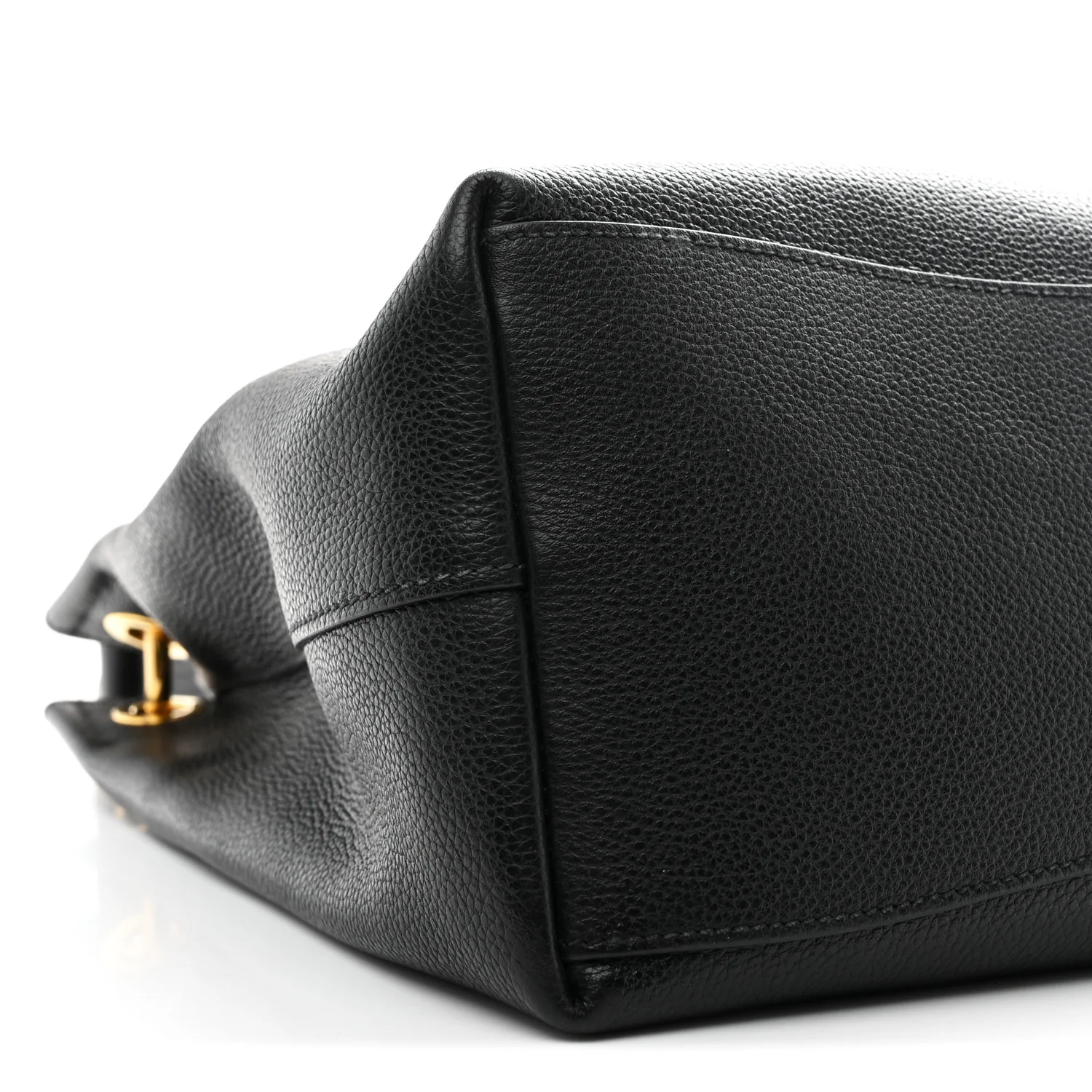 Vitello Phenix Embossed Logo Hobo Black - Image 9