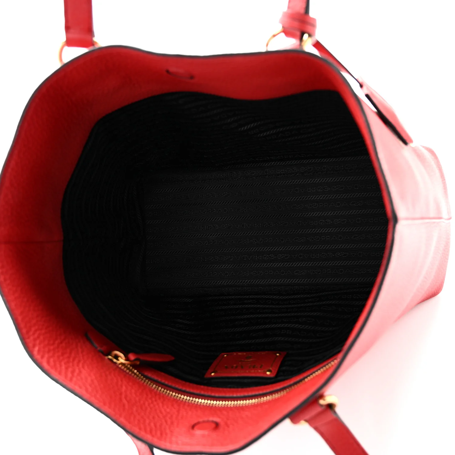 Vitello Phenix Embossed Logo Tote Rosso - Image 5