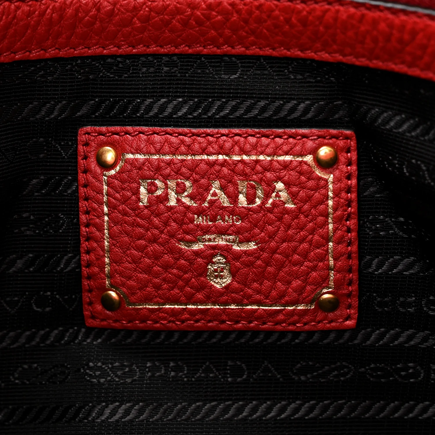 Vitello Phenix Embossed Logo Tote Rosso - Image 6