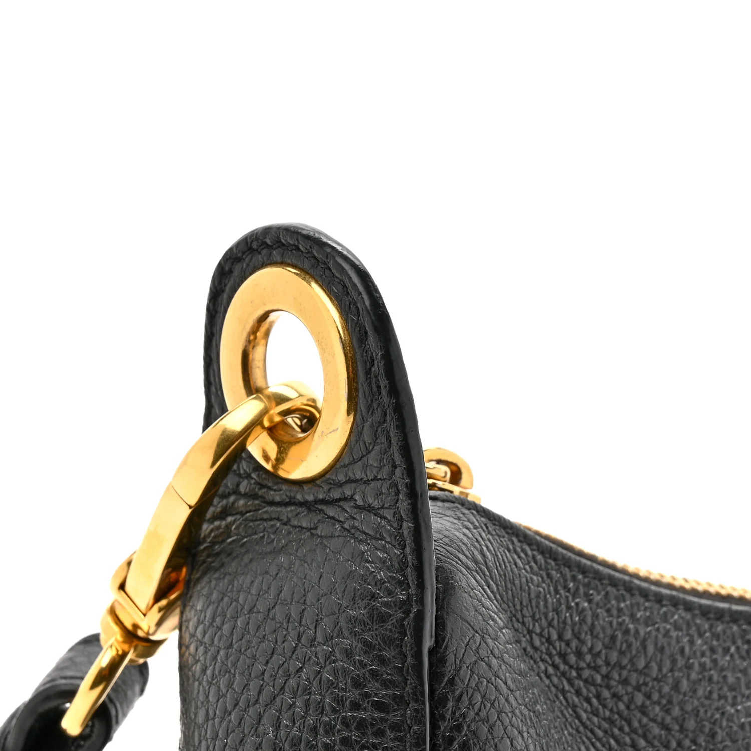 Vitello Phenix Zippered Messenger Hobo Black - Image 11