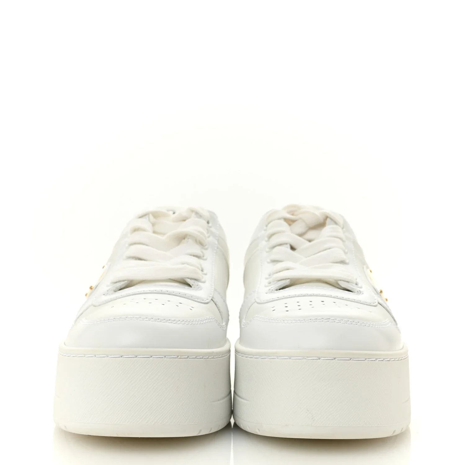 Vitello Rois Triangle Womens Downtown Platform Low Top Sneakers 37 White - Image 3