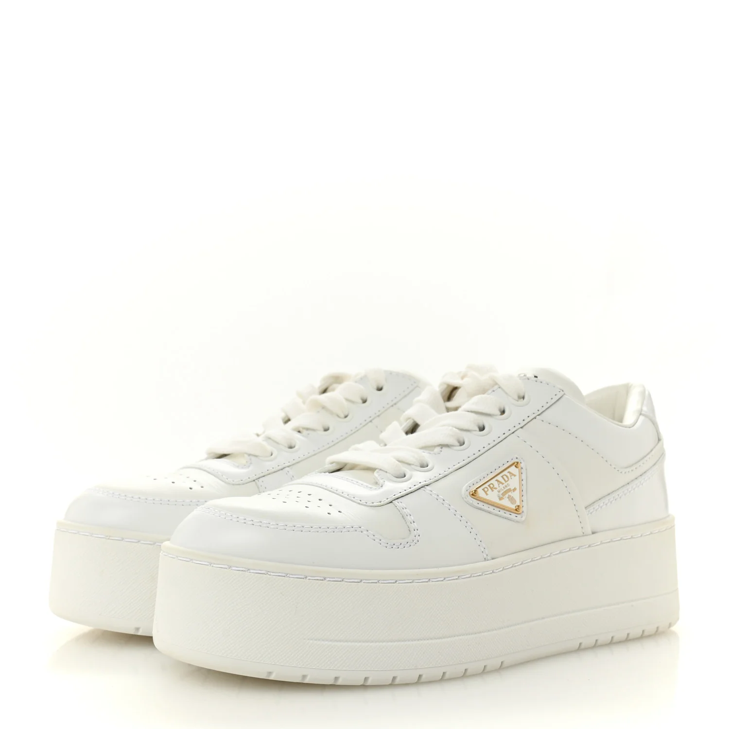 Vitello Rois Triangle Womens Downtown Platform Low Top Sneakers 37 White - Image 4