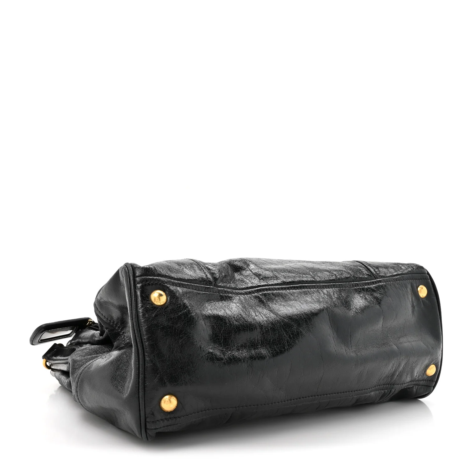Vitello Shine Shopping Satchel Black - Image 4