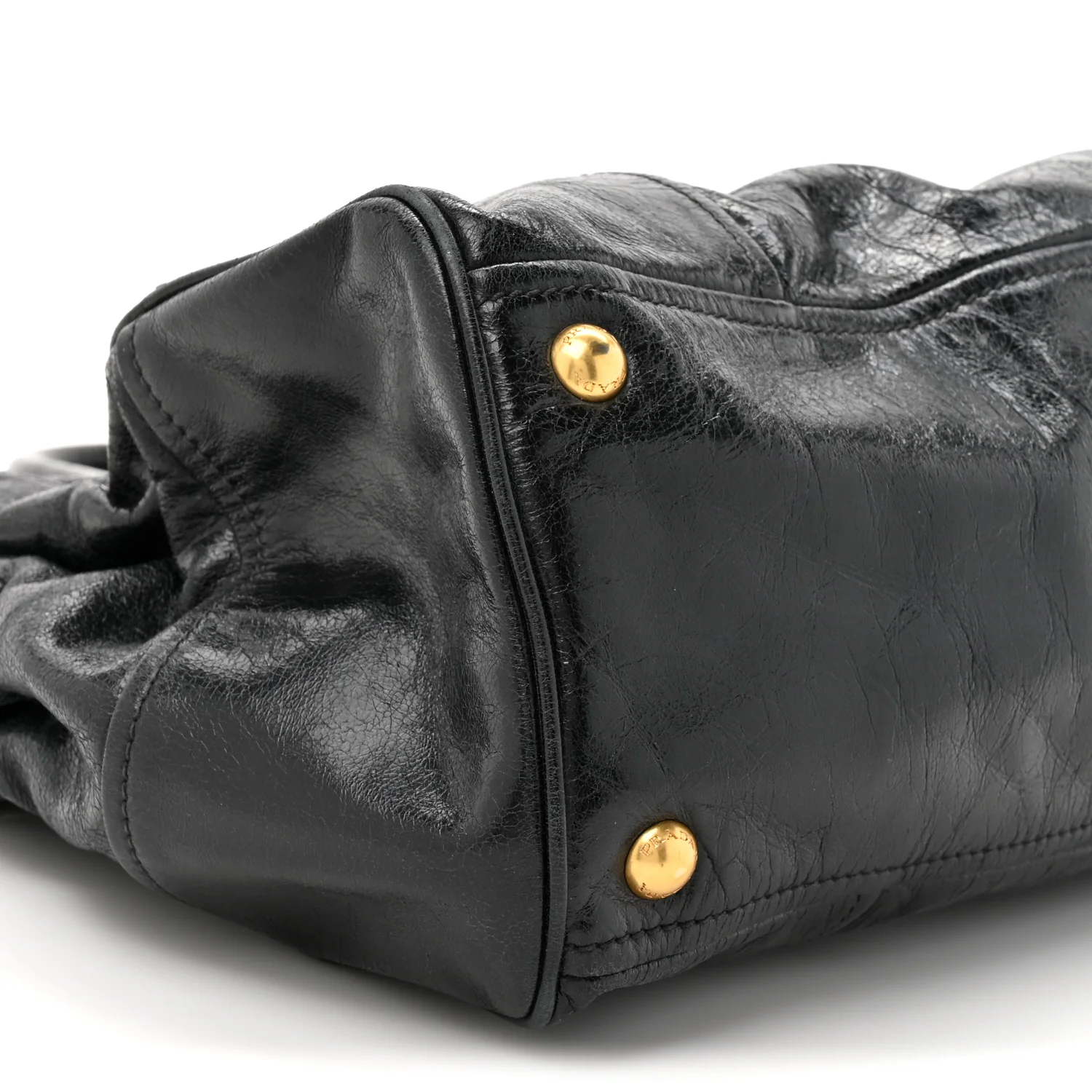 Vitello Shine Shopping Satchel Black - Image 9