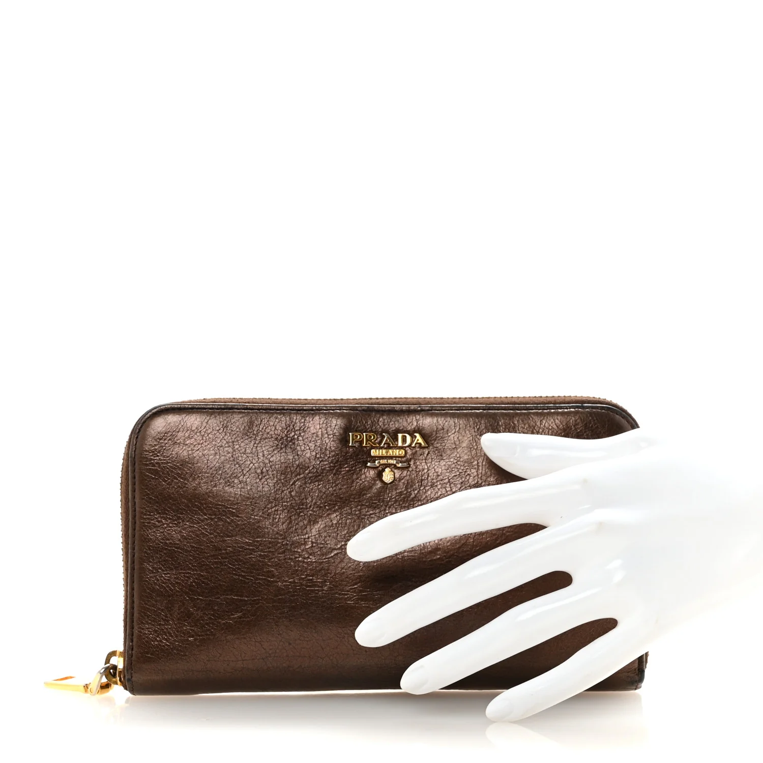Vitello Shine Zip Around Wallet Brown - Image 2