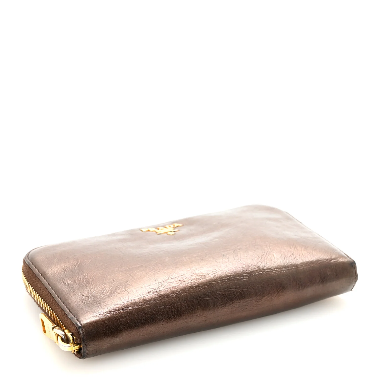 Vitello Shine Zip Around Wallet Brown - Image 4
