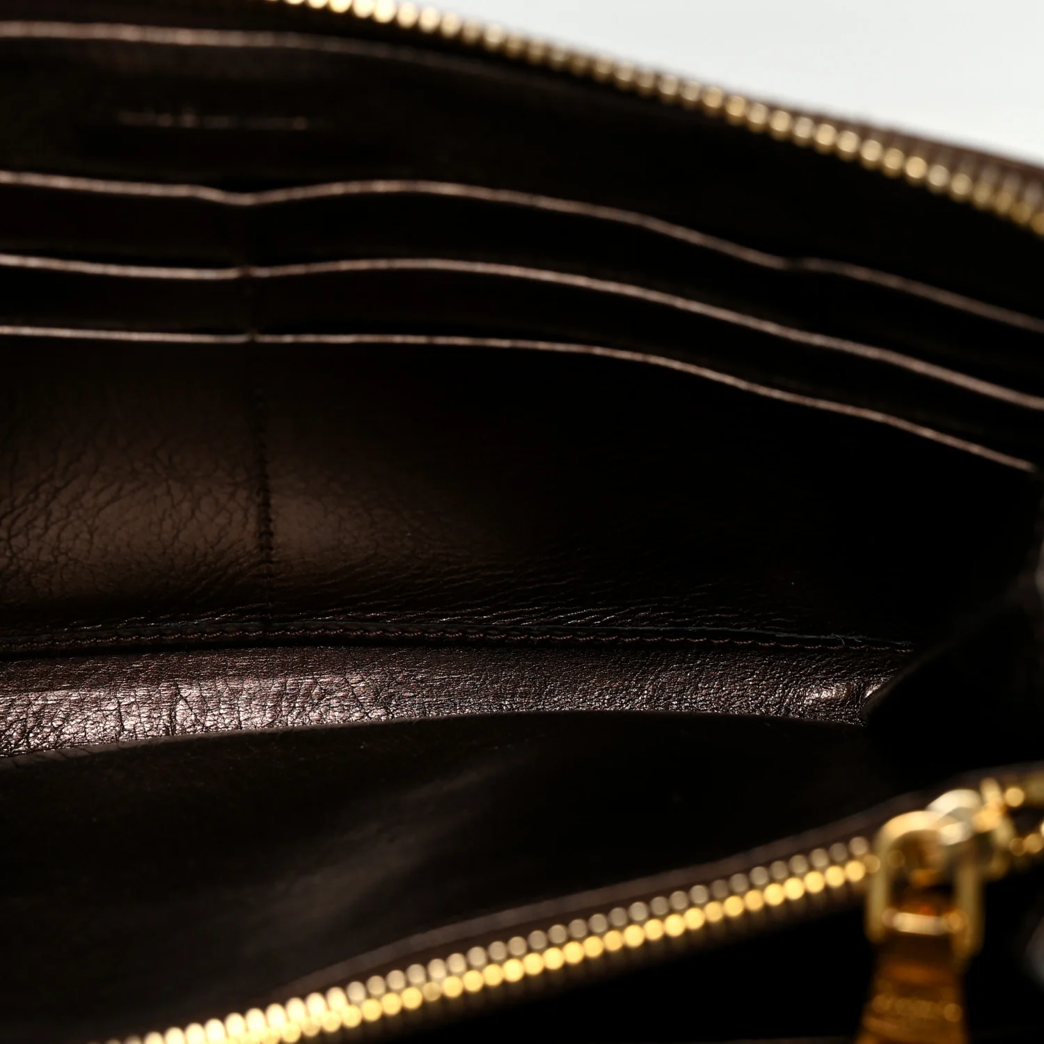 Vitello Shine Zip Around Wallet Brown - Image 5