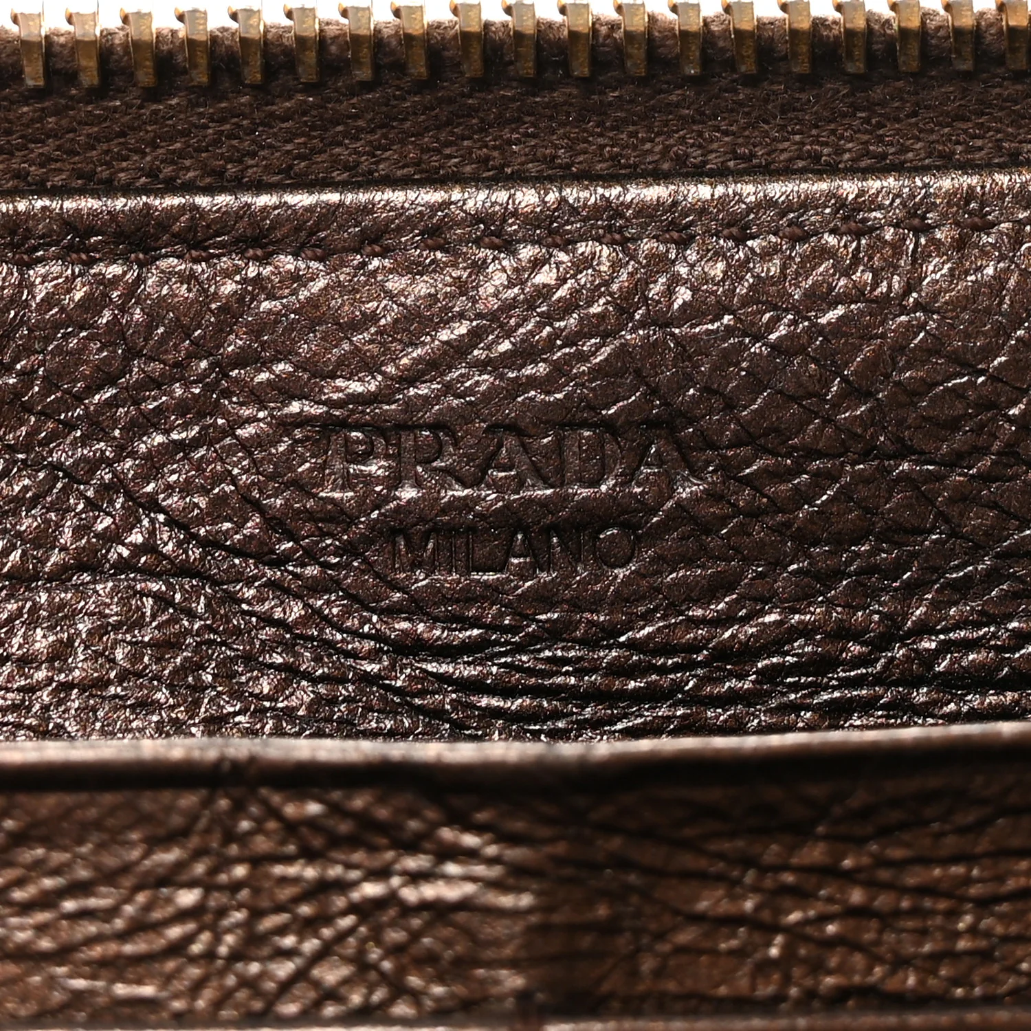 Vitello Shine Zip Around Wallet Brown - Image 6