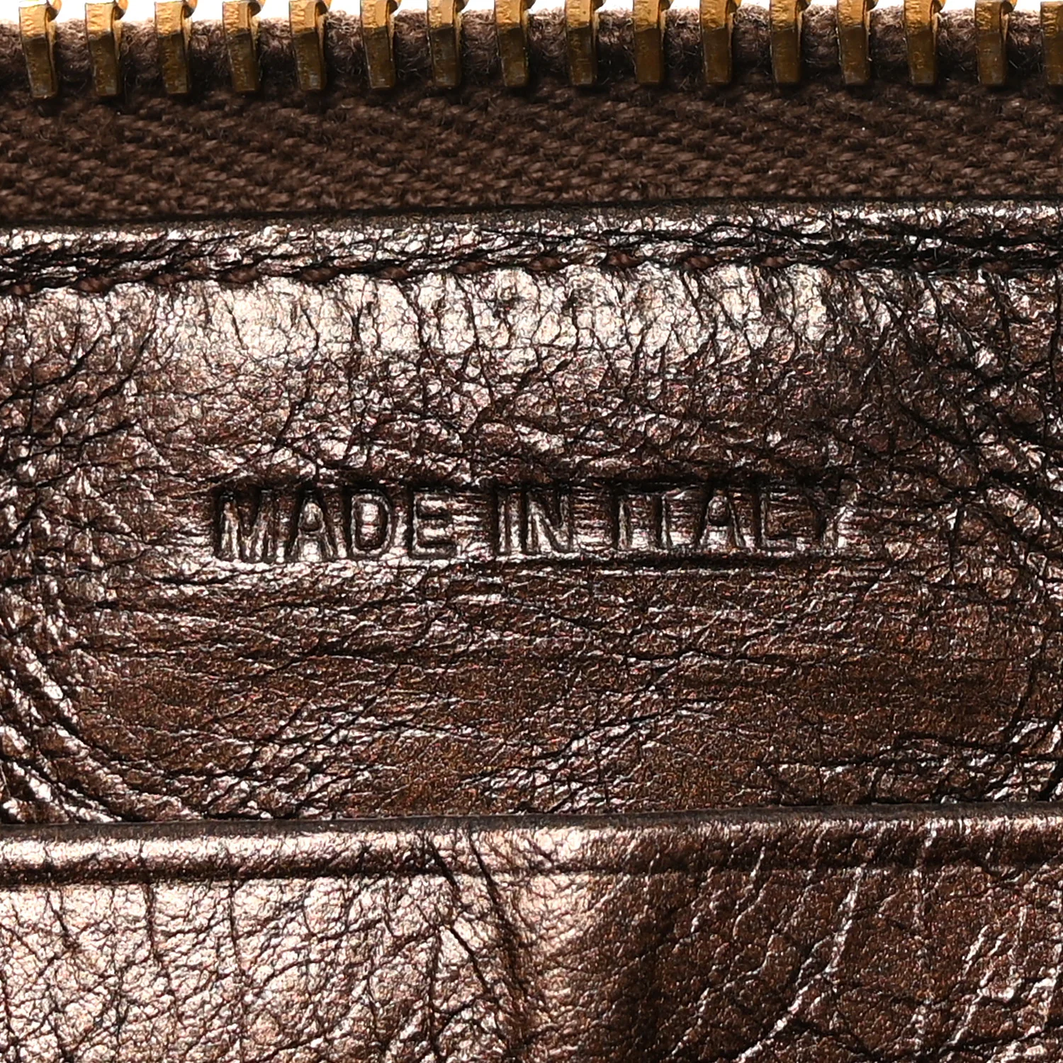 Vitello Shine Zip Around Wallet Brown - Image 7