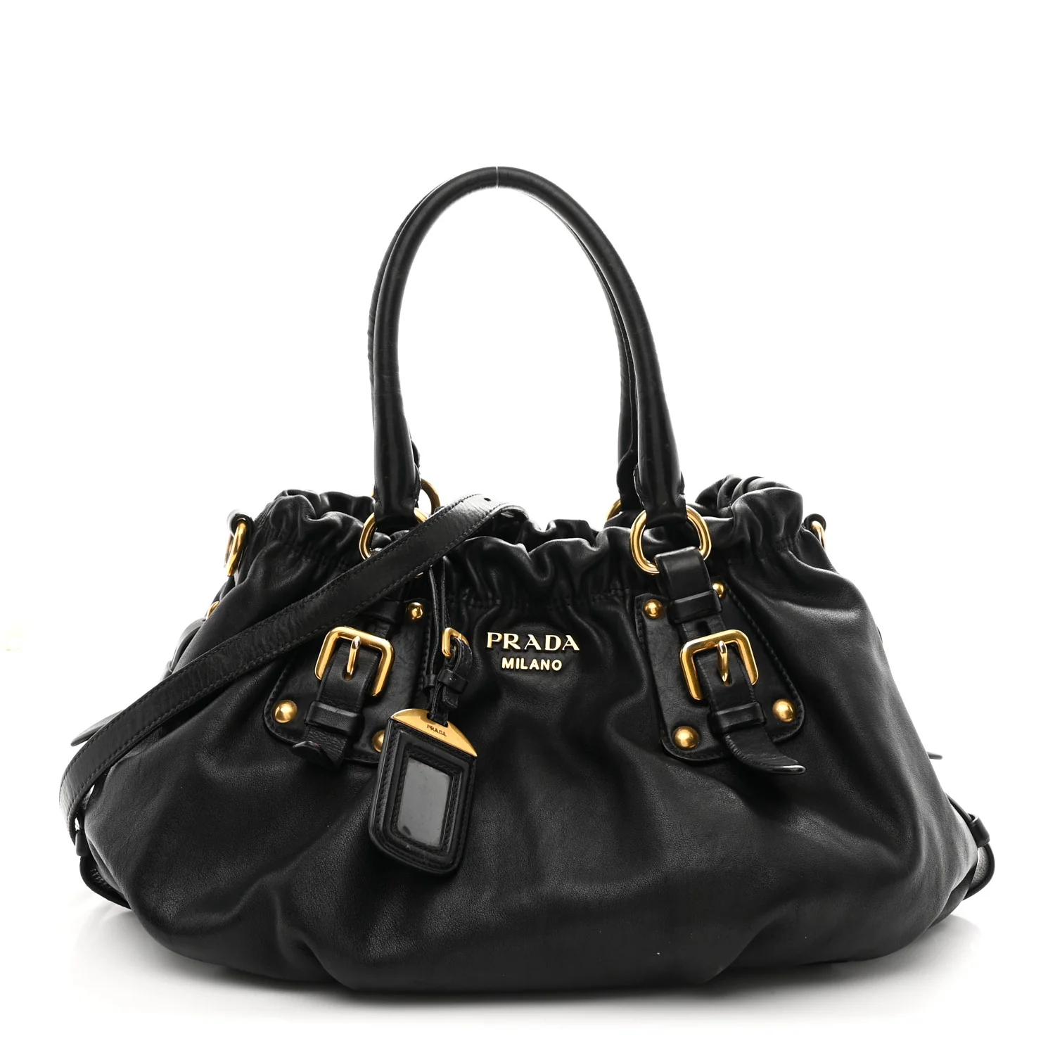 Vitello Soft Calfskin Shopping Satchel Black