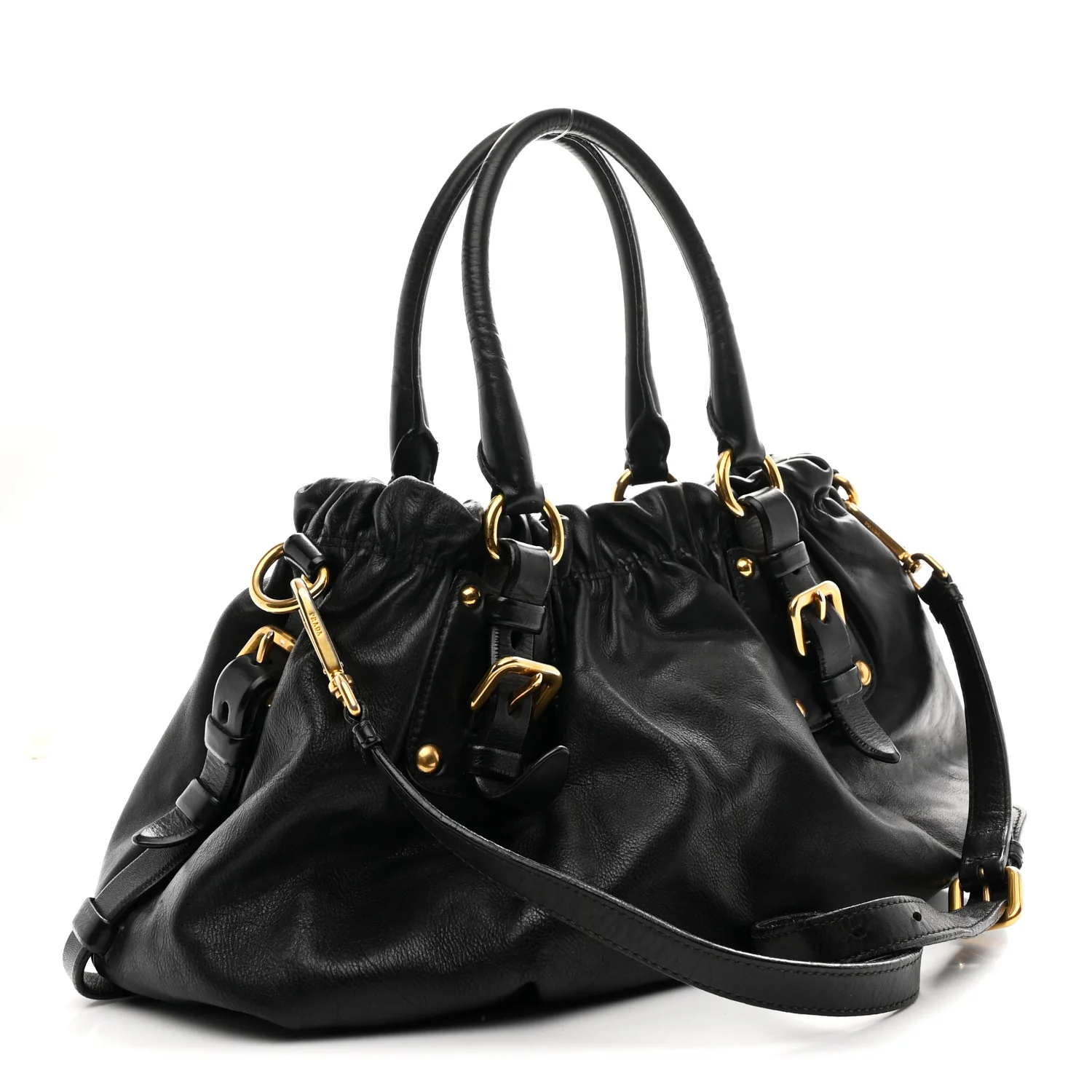 Vitello Soft Calfskin Shopping Satchel Black - Image 3
