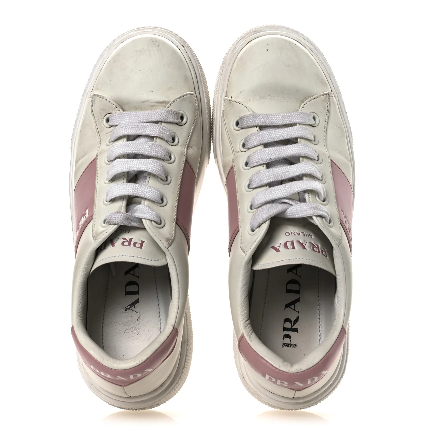 Vitello Soft Logo 45mm Platform Sneakers 35.5 White Pink - Image 2