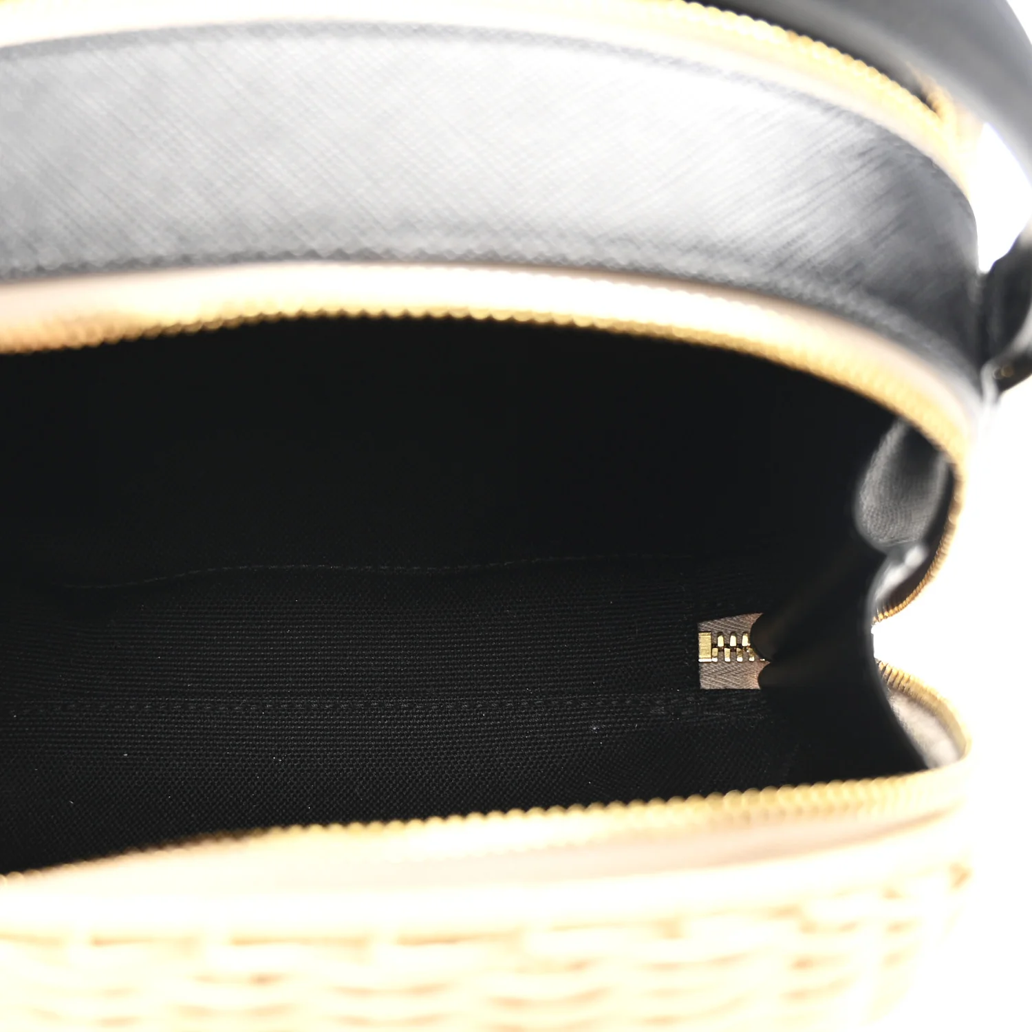 Wicker Saffiano Midolino Odette Top Handle Bag Naturale Black - Image 6