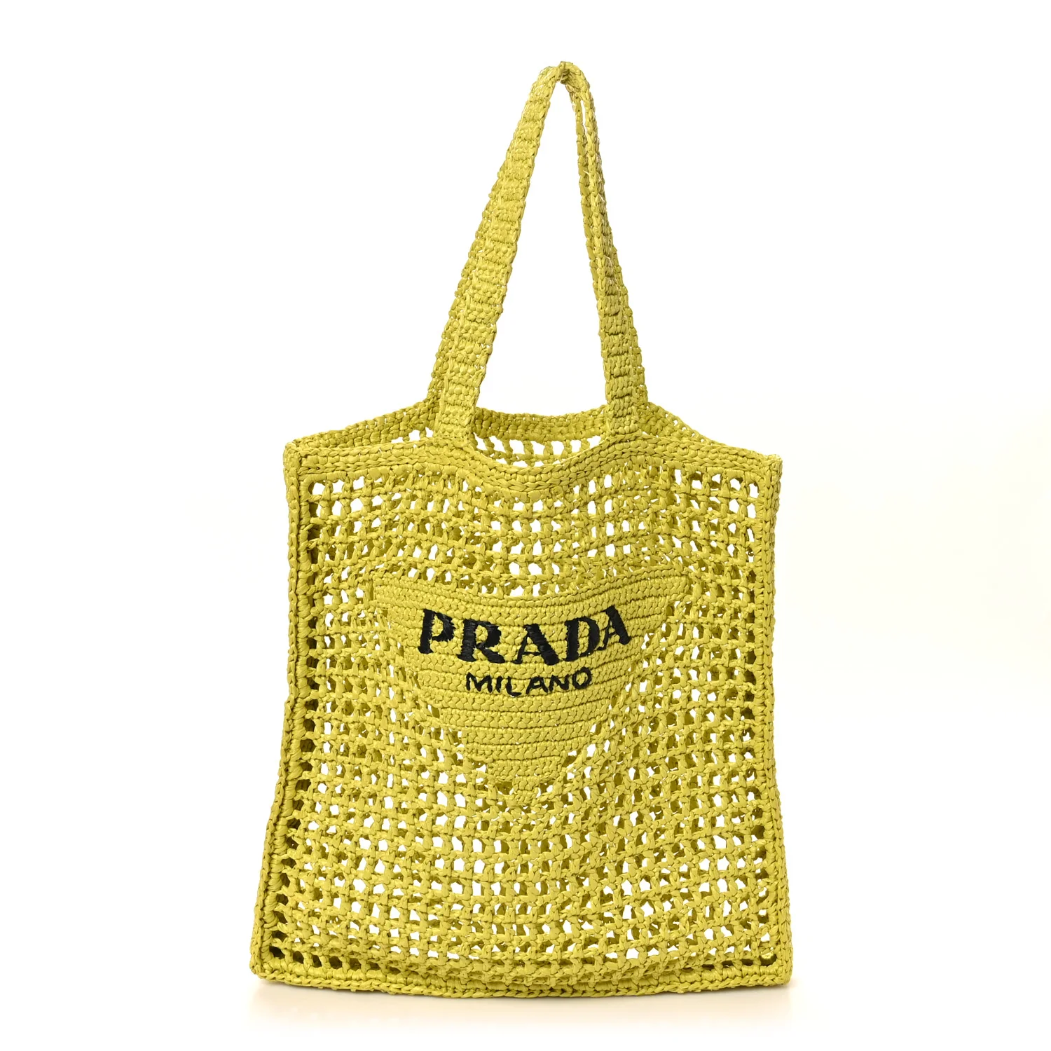 Yarn Raffia Effect Crochet Logo Embroidered Tote Bag Cedro