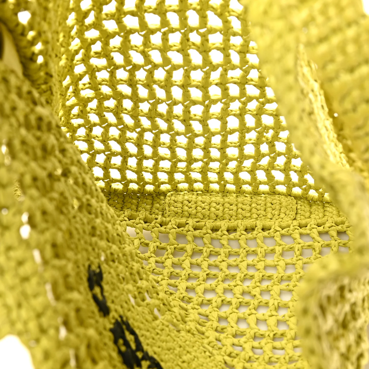 Yarn Raffia Effect Crochet Logo Embroidered Tote Bag Cedro - Image 5