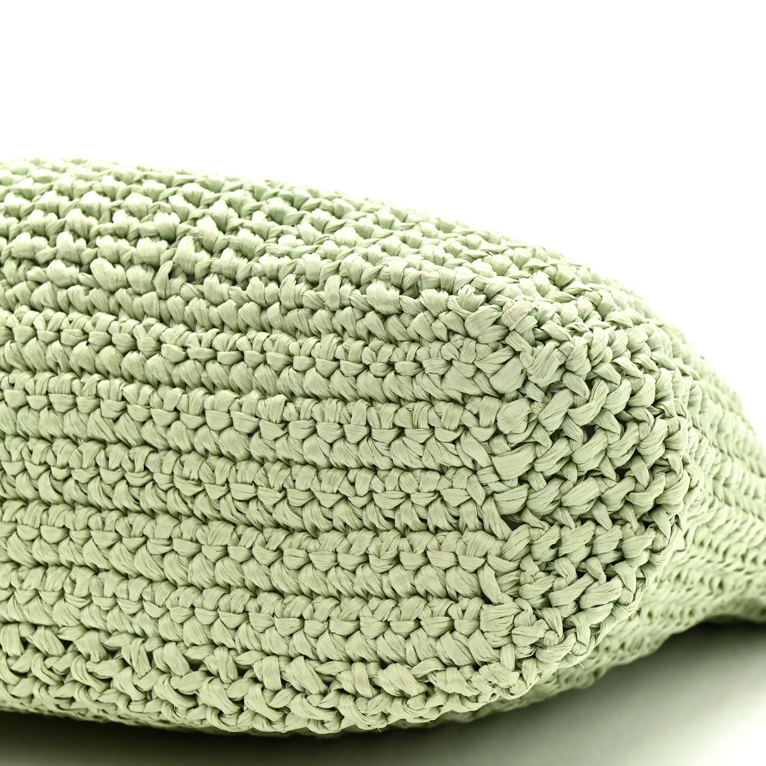 Yarn Raffia Effect Crochet Small Logo Tote Acqua - Image 11