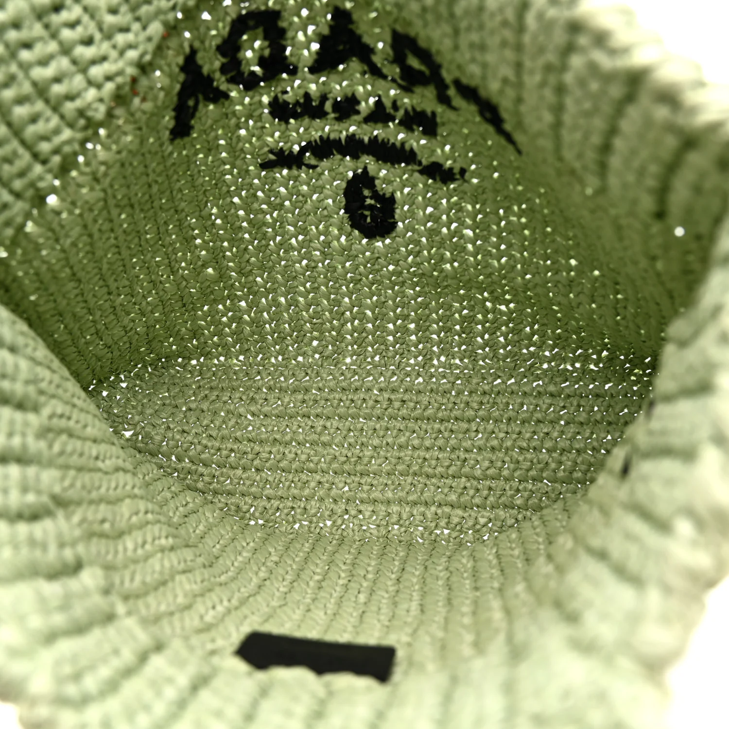 Yarn Raffia Effect Crochet Small Logo Tote Acqua - Image 5