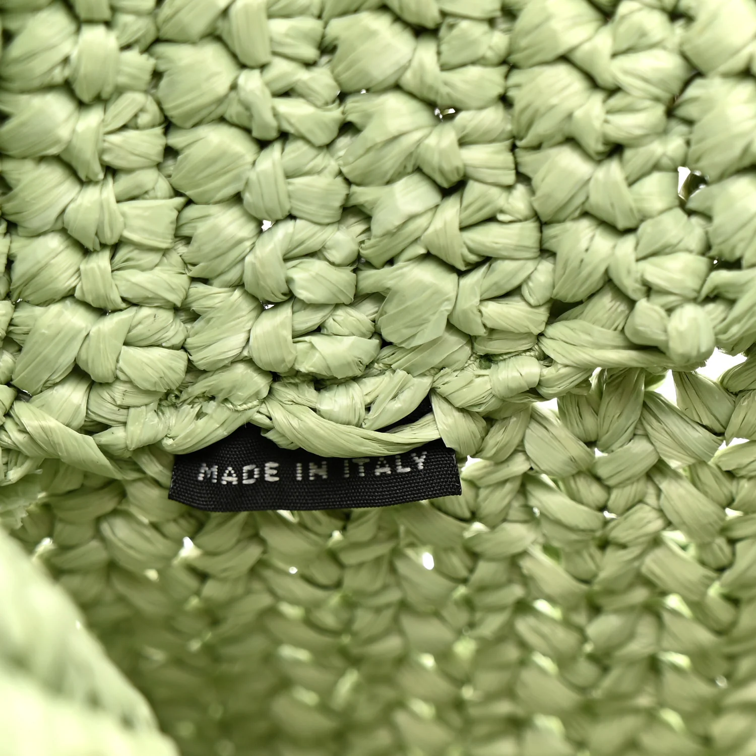 Yarn Raffia Effect Crochet Small Logo Tote Acqua - Image 7