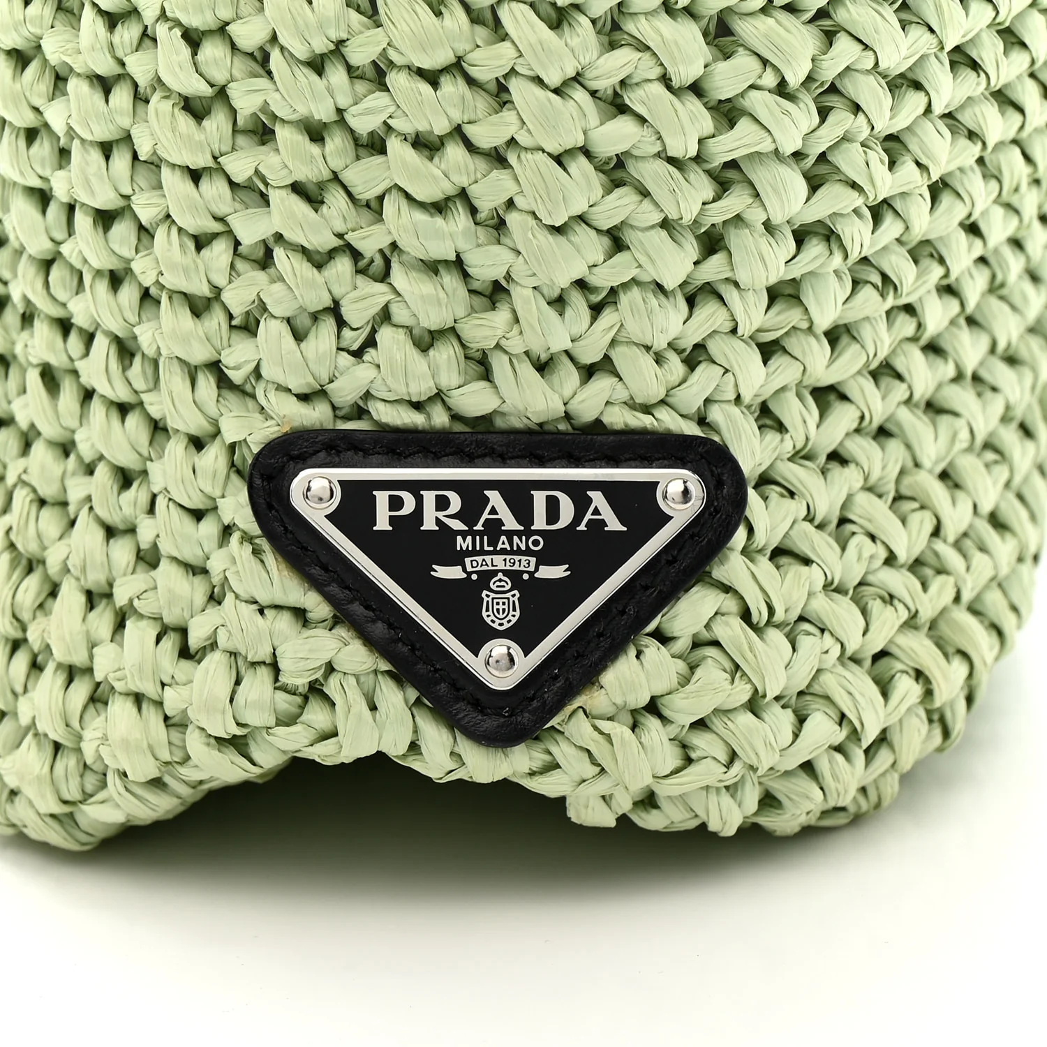 Yarn Raffia Effect Crochet Small Logo Tote Acqua - Image 8