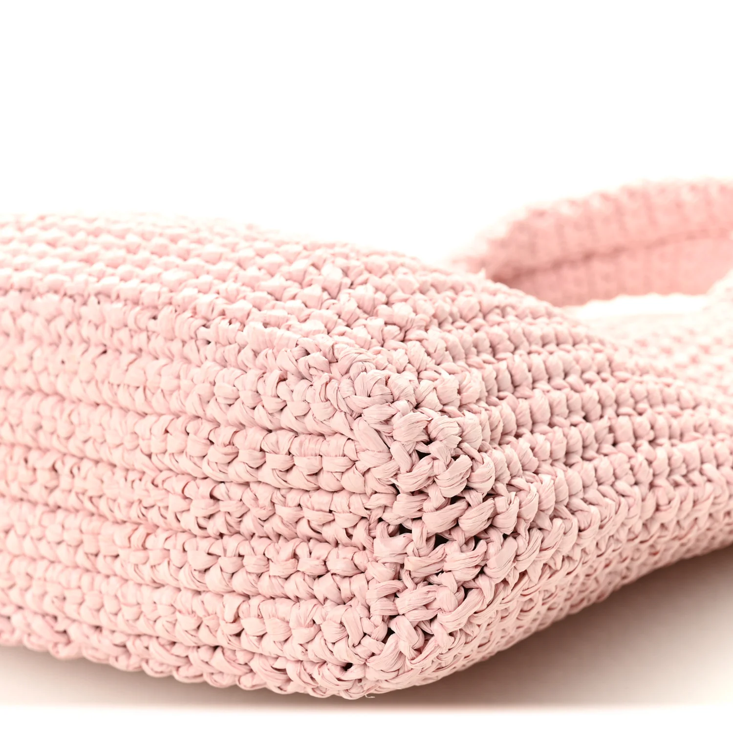 Yarn Raffia Effect Crochet Small Logo Tote Alabastro - Image 10
