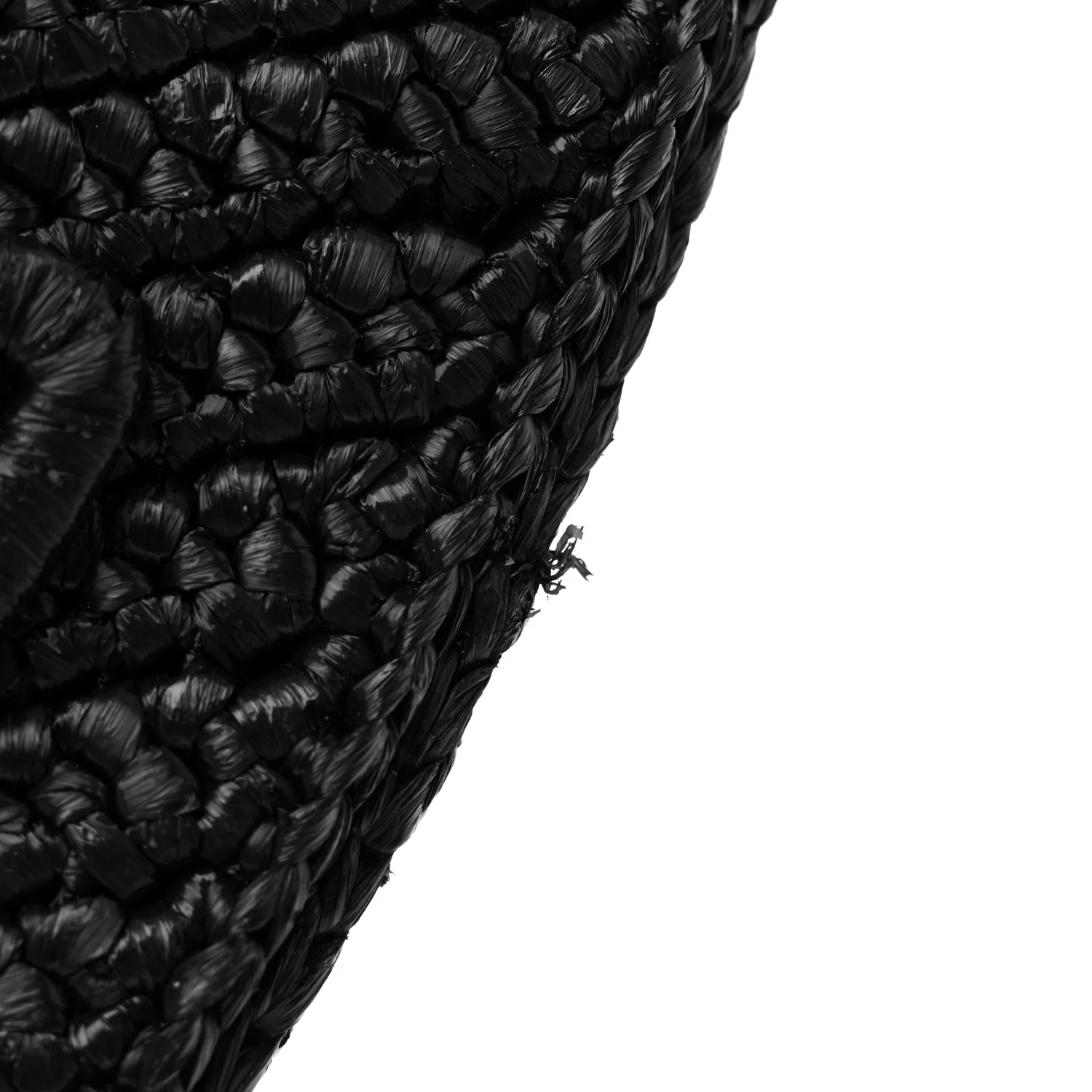 Yarn Raffia Effect Crochet Triangle Shoulder Bag Black - Image 12