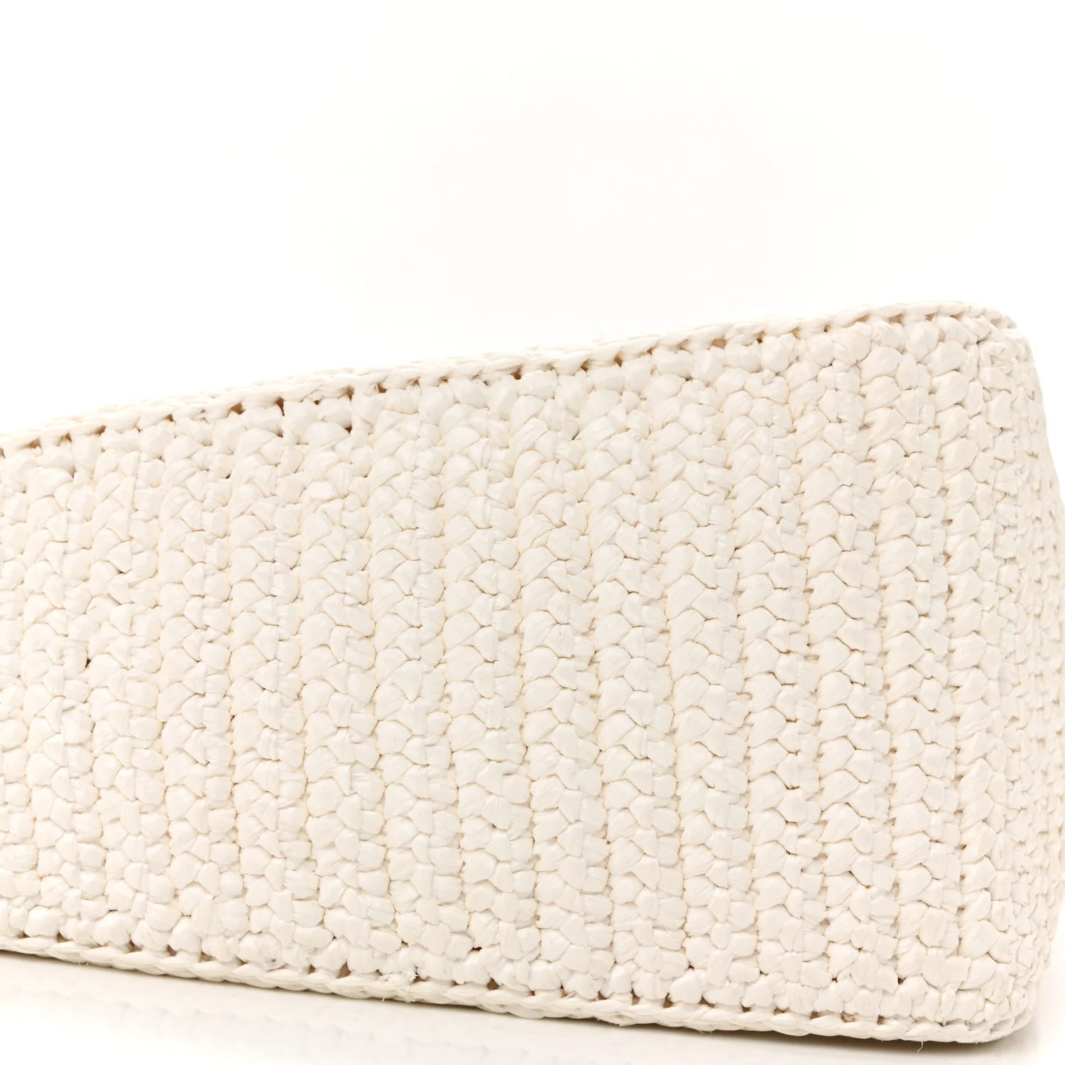 Yarn Raffia Effect Crochet Triangle Shoulder Bag White - Image 10