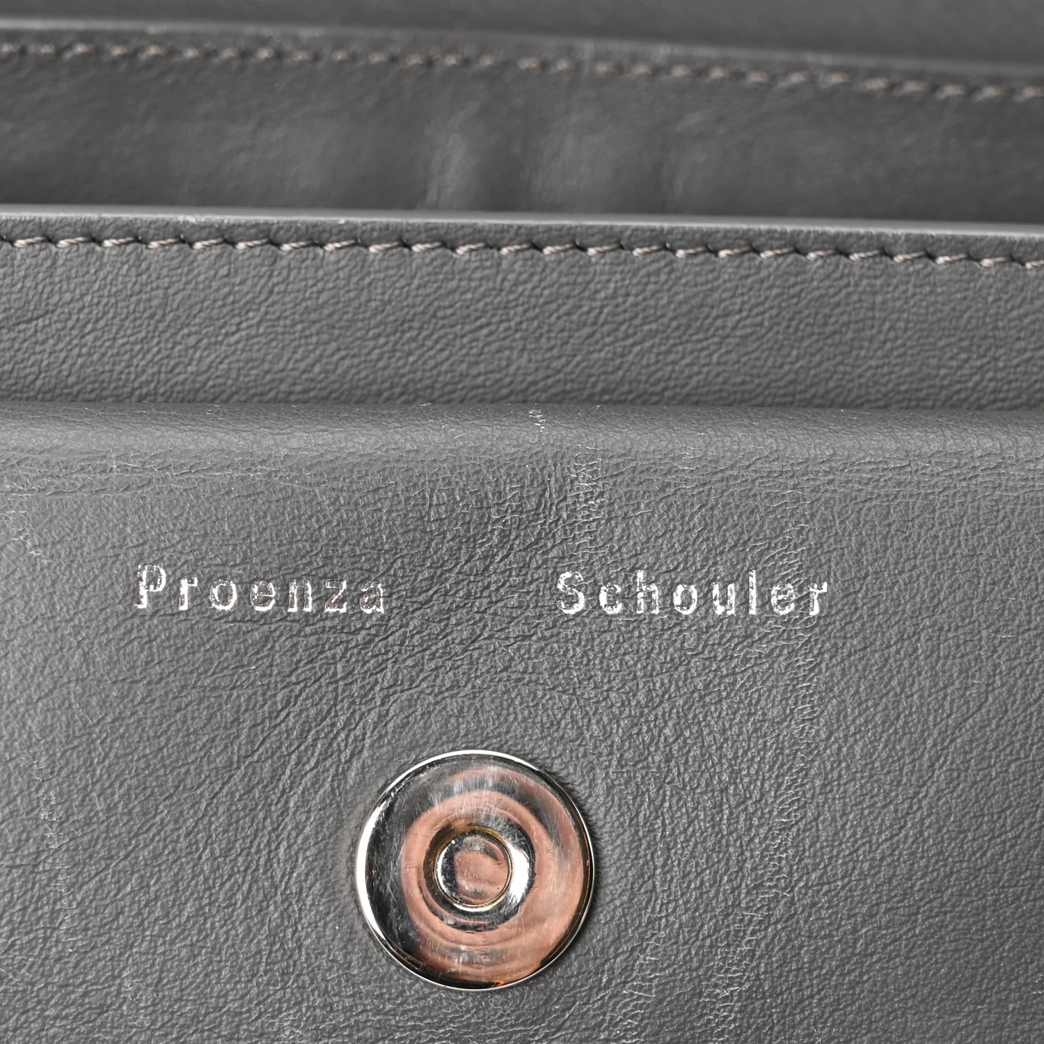 Calfskin Mini PS11 Classic Shoulder Bag Heather Grey - Image 6