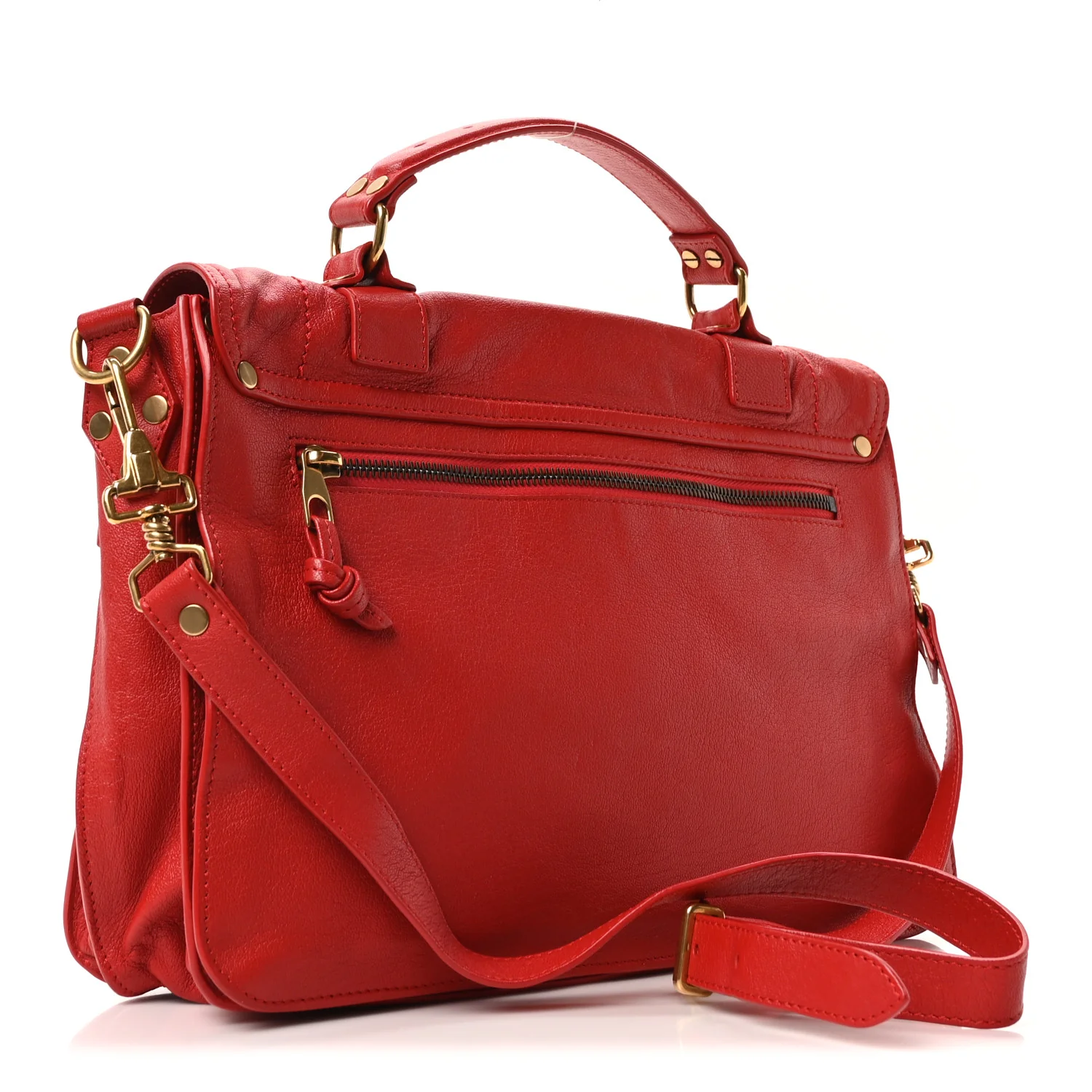 Lambskin Medium PS1 Satchel Bright Red - Image 3