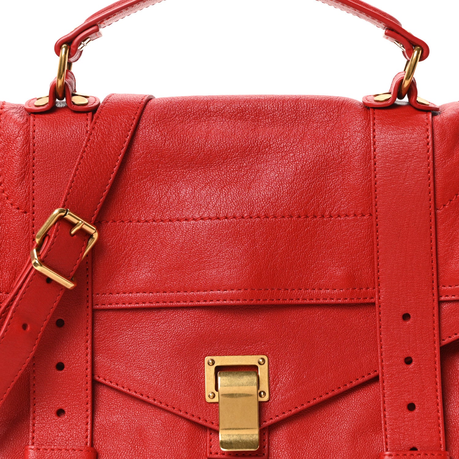 Lambskin Medium PS1 Satchel Bright Red - Image 7